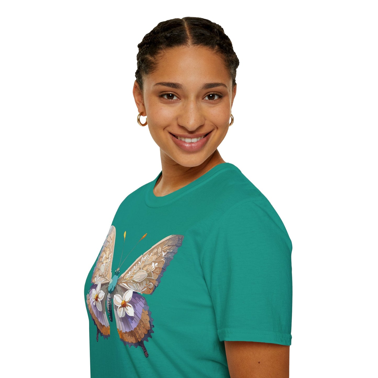 Butterfly Shirt Unisex T Shirt With Monarch Design Softstyle Gildan 64000 100 Percent Cotton Tee