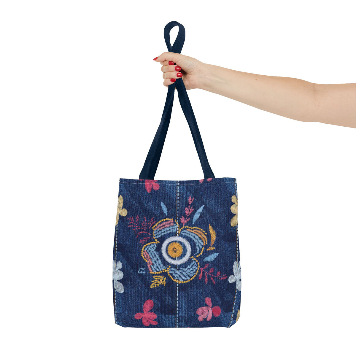 Denim Fabric Imitation Print Unisex Canvas Bag Poly Spun 3 Sizes Tote Bag 167