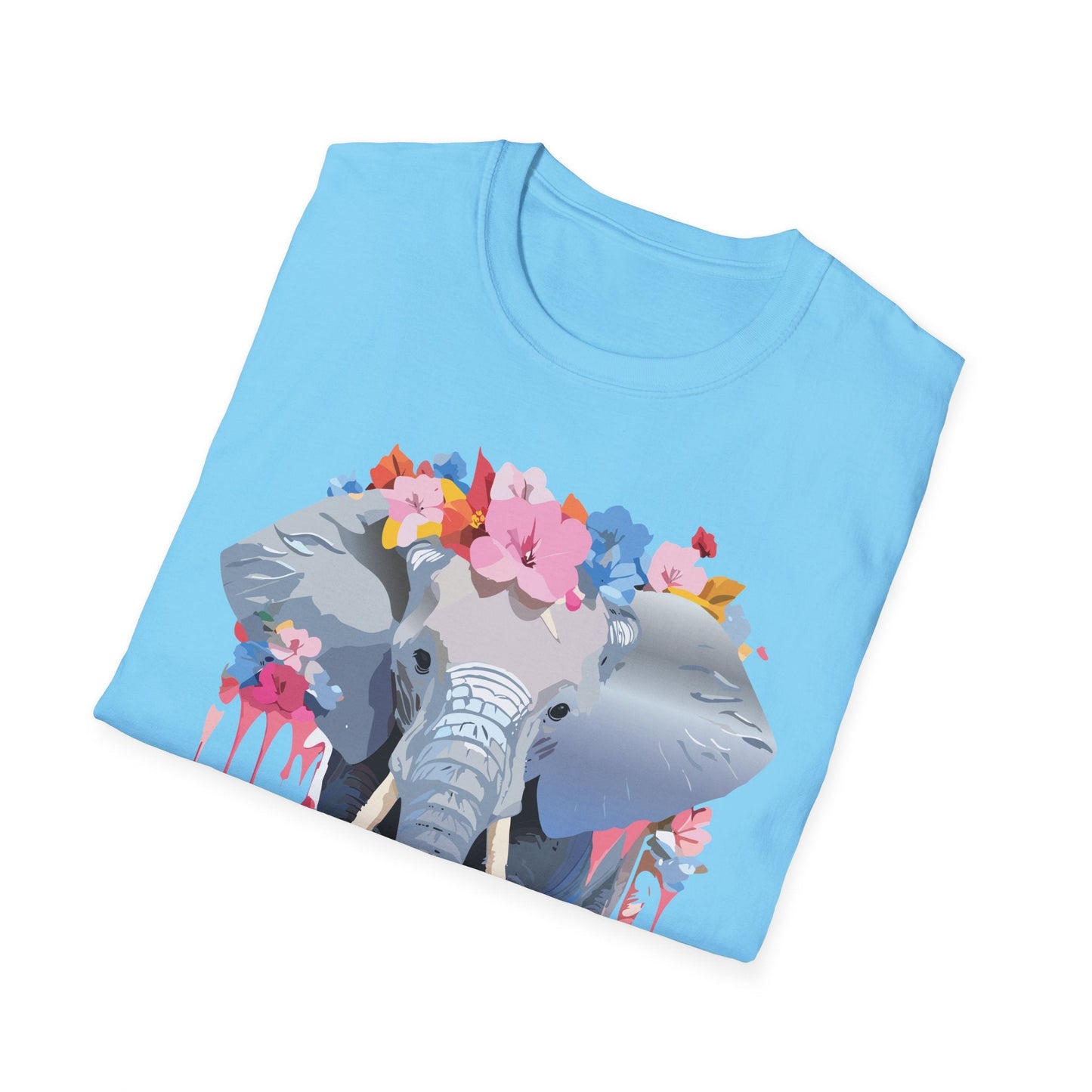 Elephant Graphic T Shirt Unisex Animals Tee Softstyle 64000 Gildan Comfort Breathable