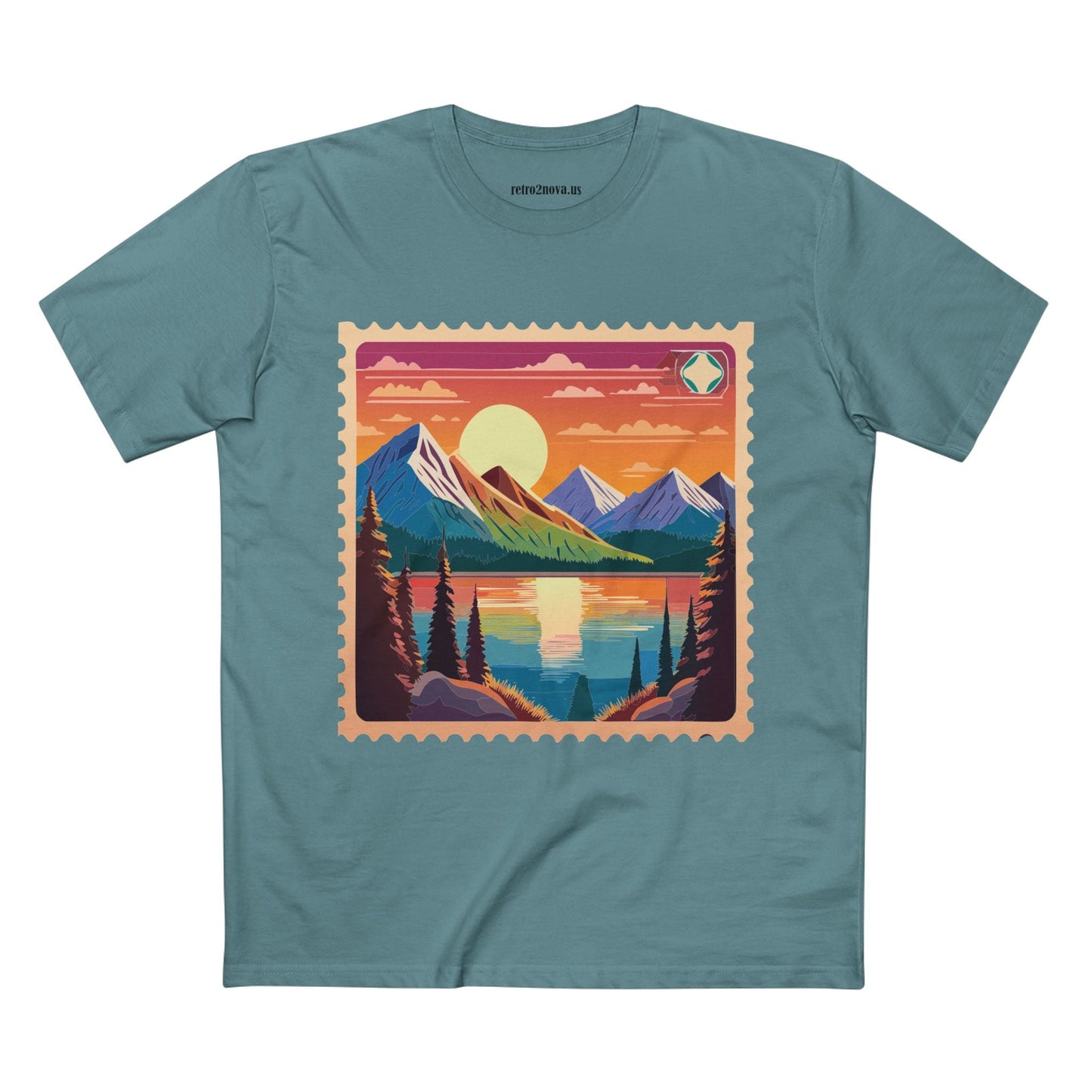 Postage Stamp Shirt Unisex Original Art Design Cotton Tee PS17 Retro2Nova Premium Cotton Staple Tee