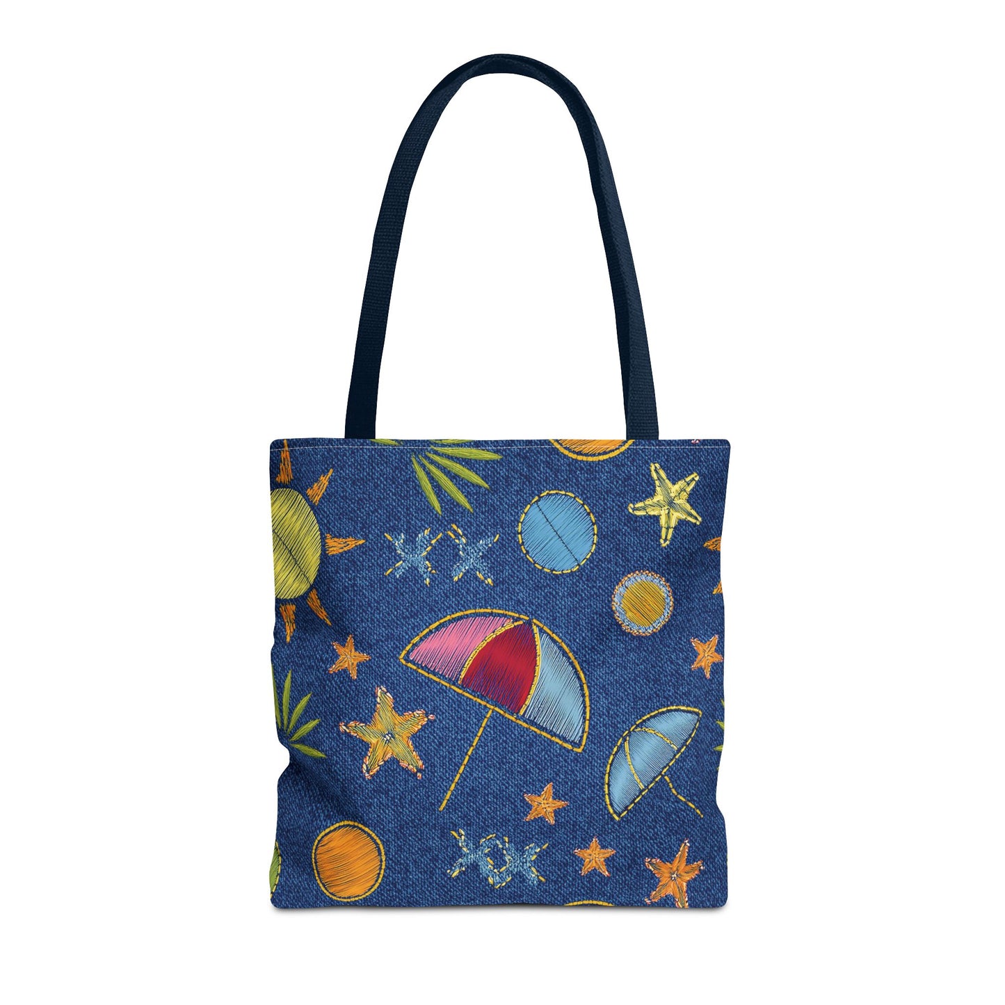 Denim Fabric Imitation Print Unisex Canvas Bag Poly Spun 3 Sizes Tote Bag 182-11