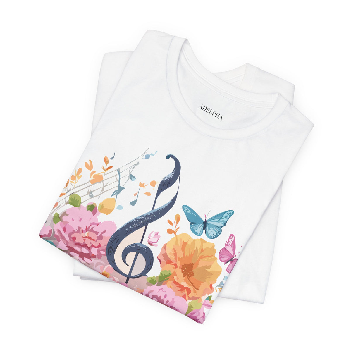 Music Graphic Unisex Cotton Bella+Canvas Tee with Art Design m169