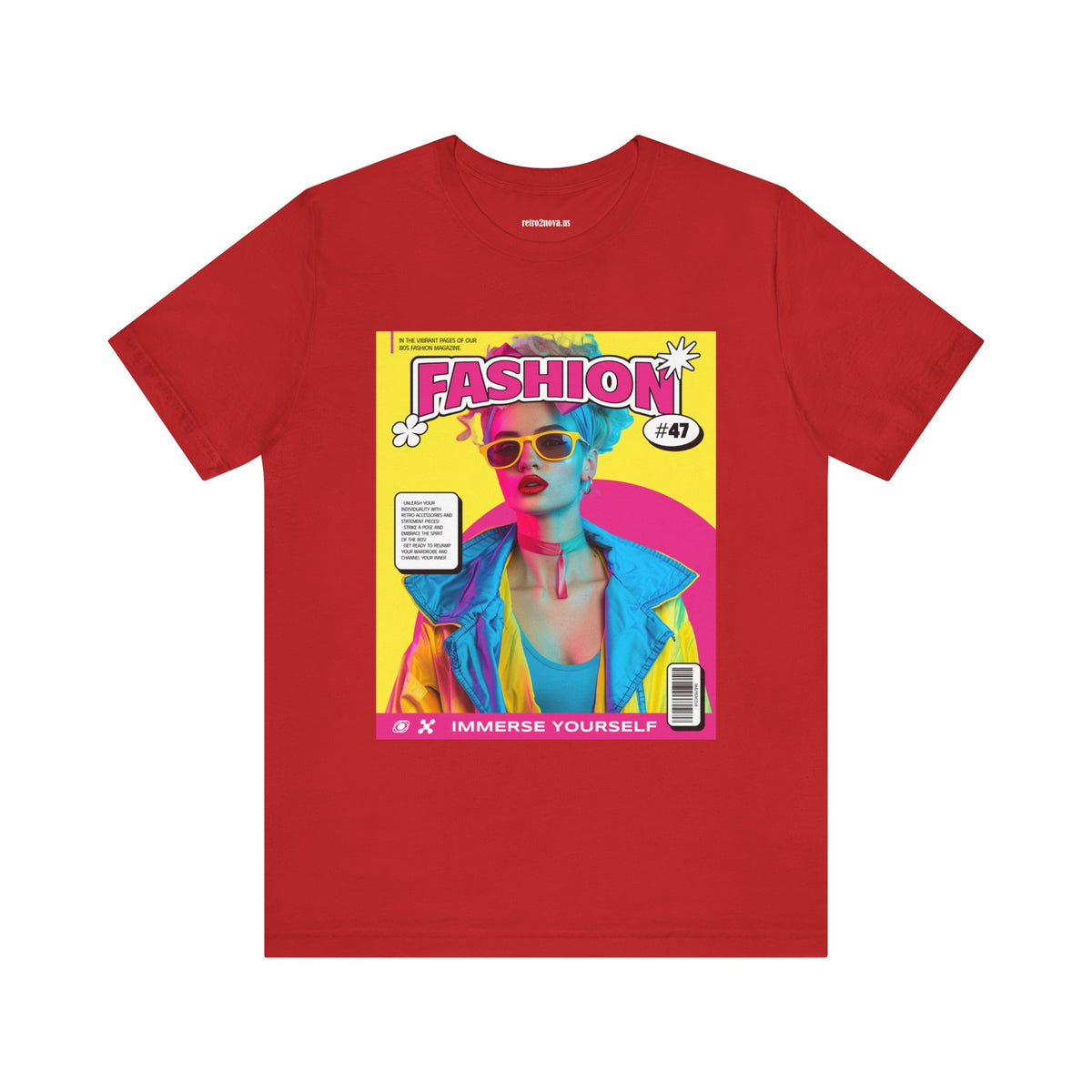 Magazine Cover Graphic Unisex Cotton Bella+Canvas Tee with Retro Poster ab25