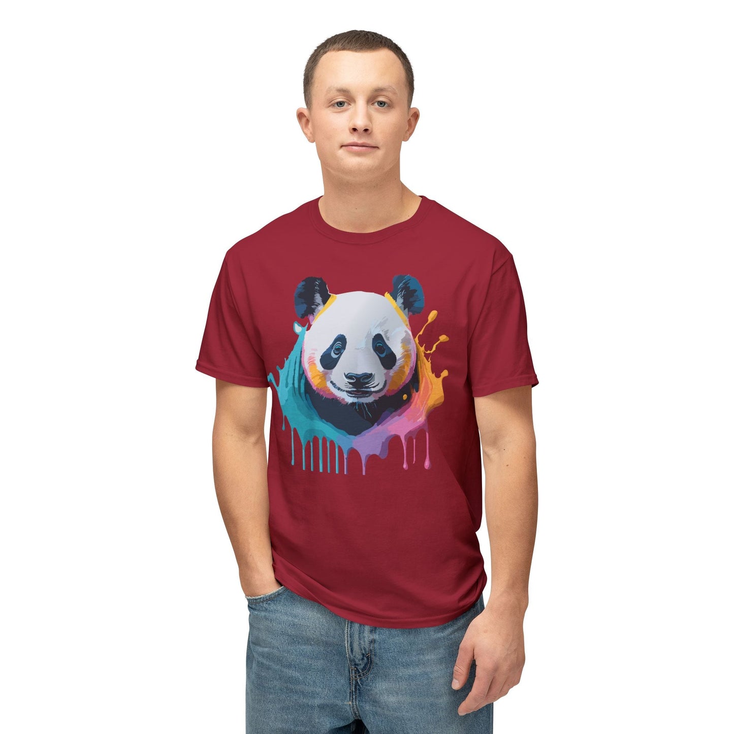 Unisex HD Cotton Panda T Shirt With Full Color Panda Art Print Made In USA Premium Fit For All Sizes