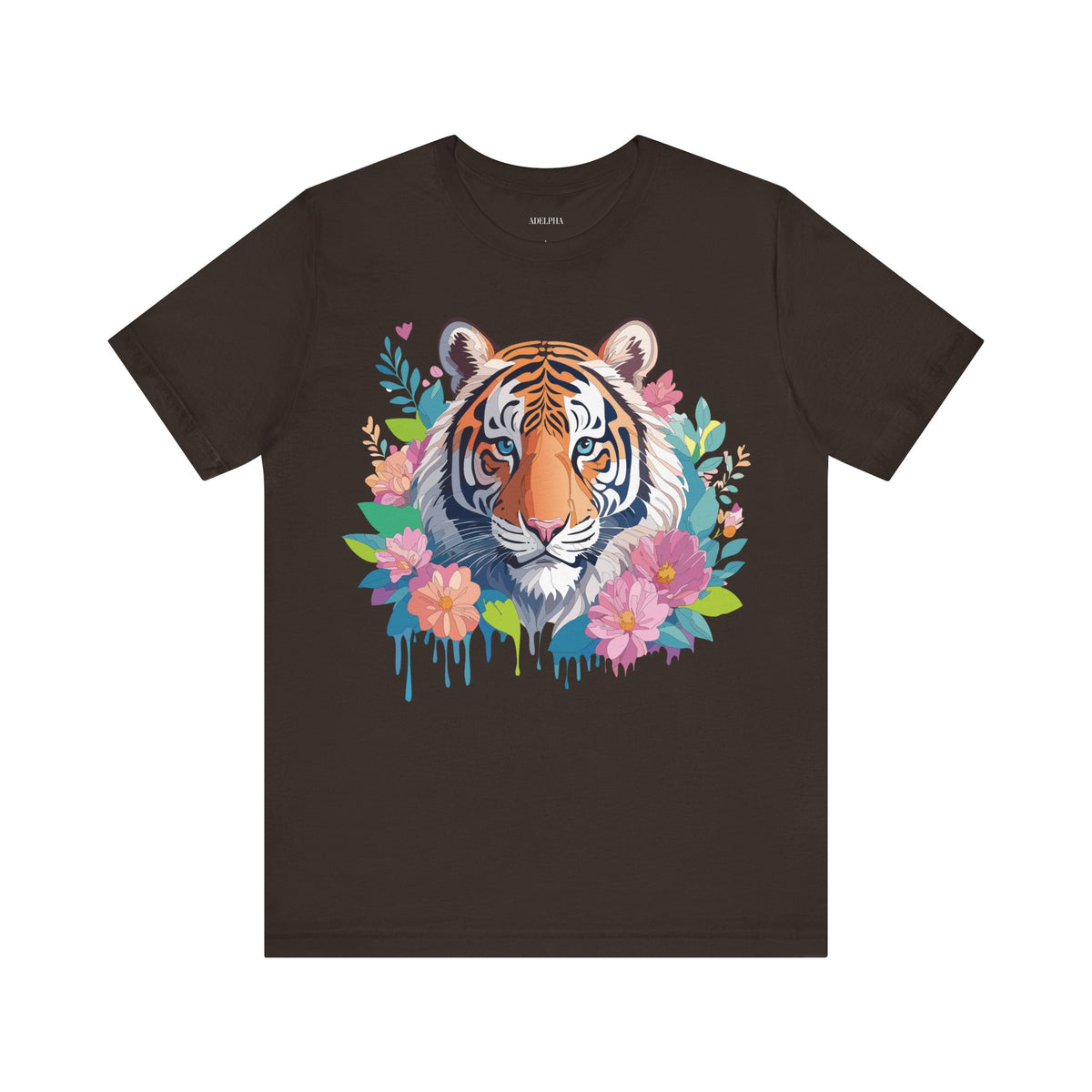 Tiger Graphic Unisex Cotton Bella+Canvas Tee with Art Animal Design e72