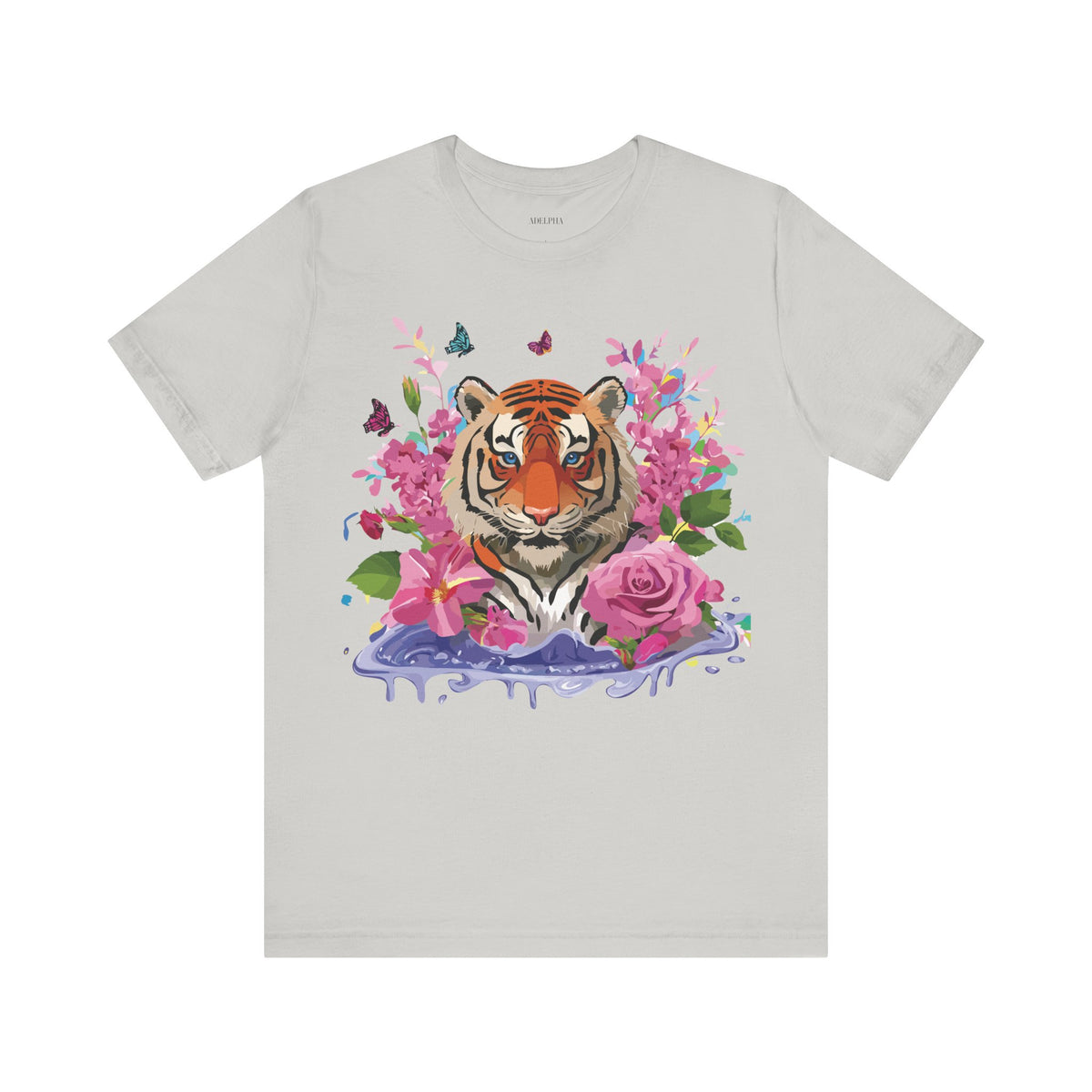 Tiger Graphic Unisex Cotton Bella+Canvas Tee with Art Animal Design e65
