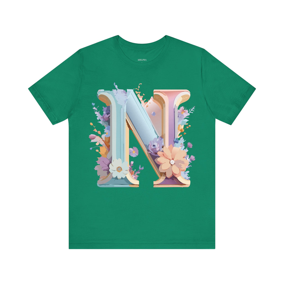 Letter N Graphic Unisex Cotton Bella+Canvas Tee with Art Letter Design
