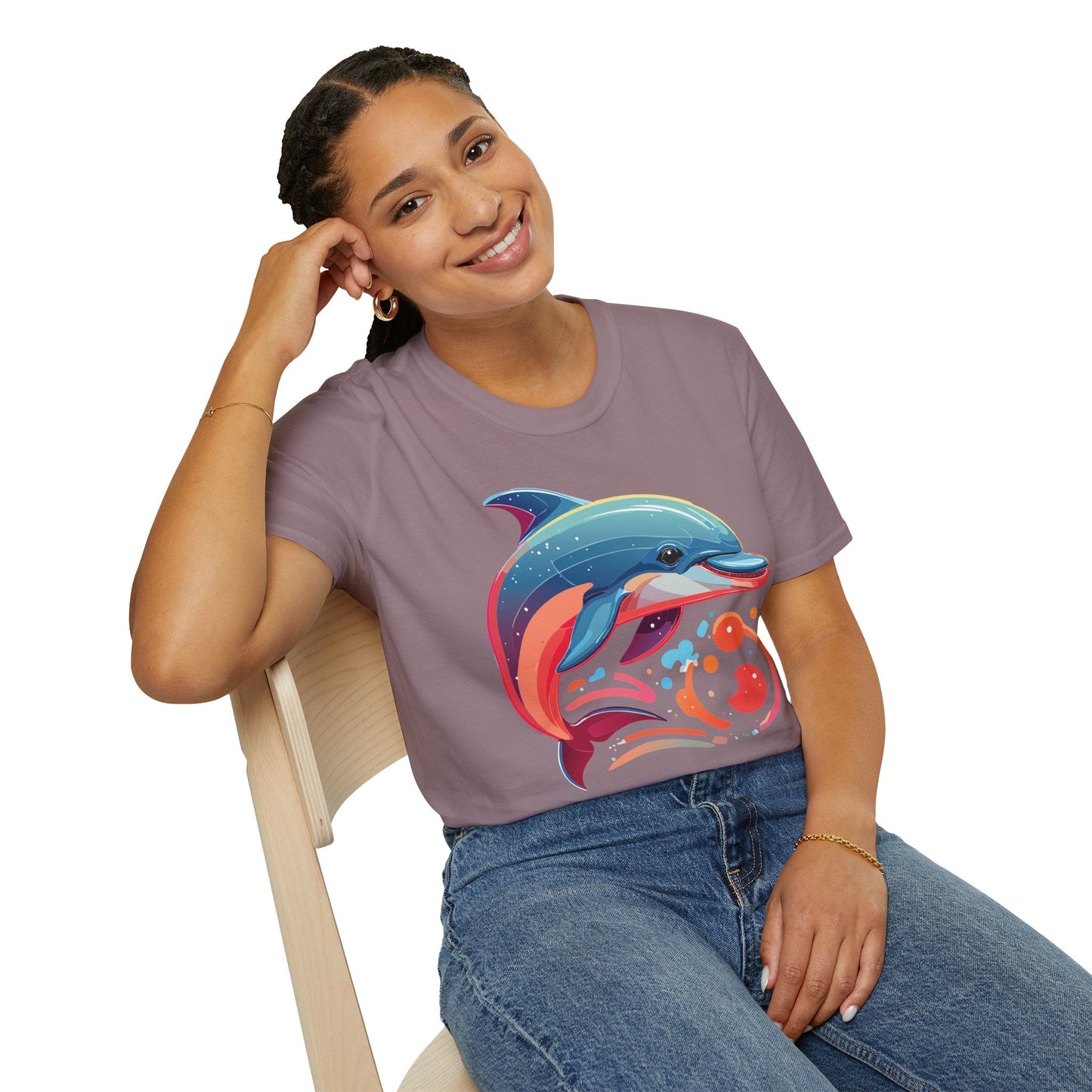 Gildan Softstyle Dolphin Shirt Unisex Short Sleeve Tee 100 Percent Ring Spun Cotton Comfortable Wear
