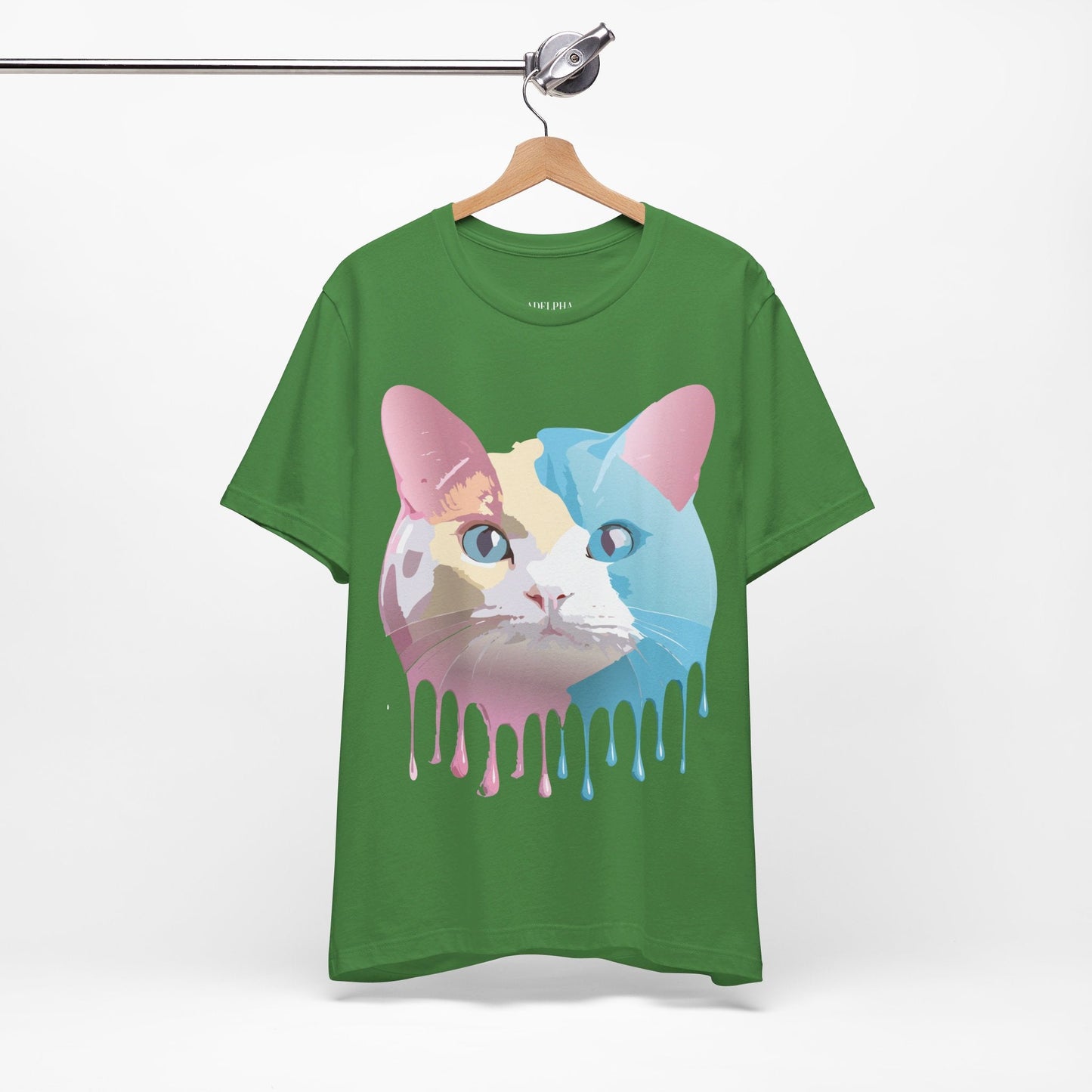 Cat Graphic Tee Unisex Short Sleeve Shirt With Vintage Adelpha Artwork