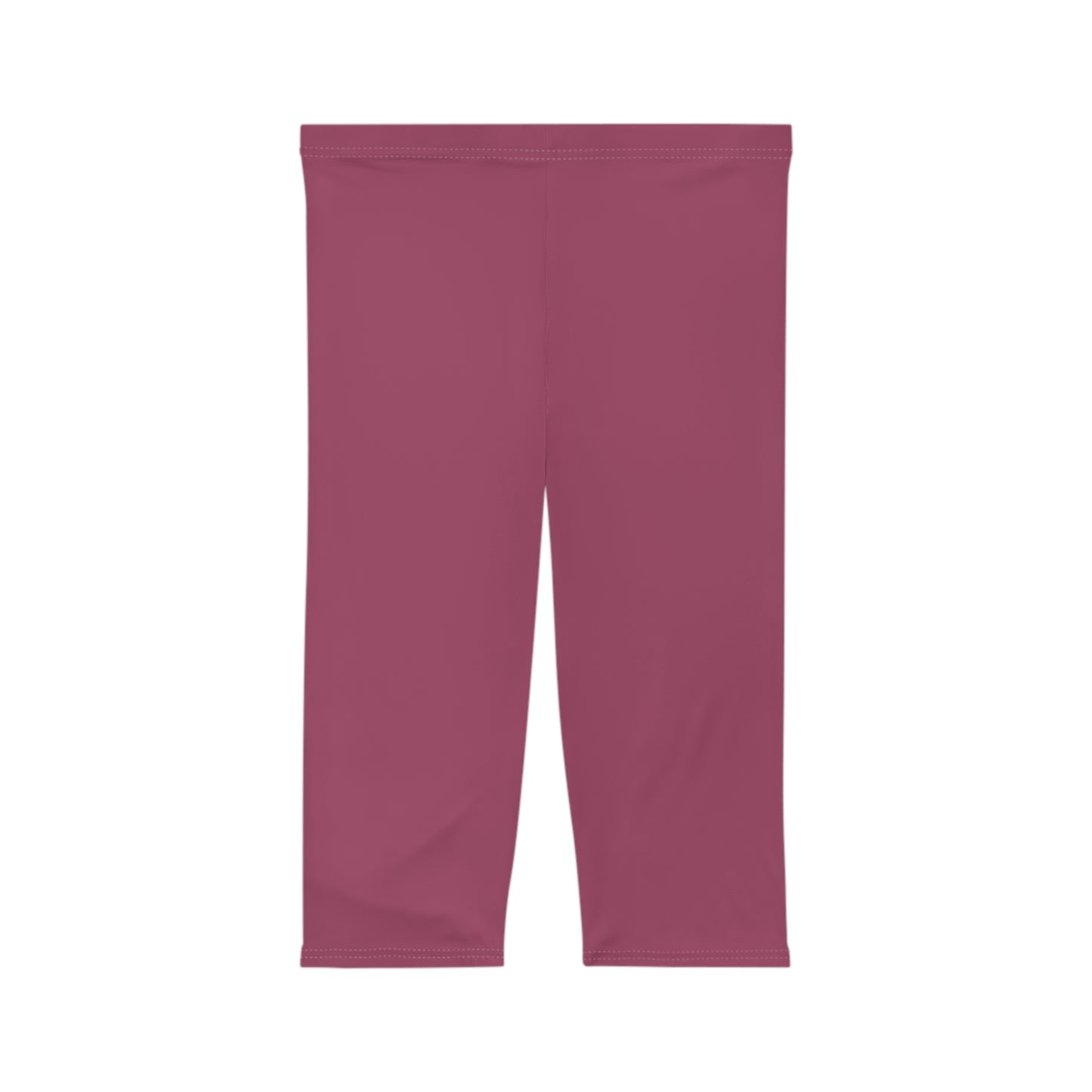 Rosewood Color Women's Brushed Suede Poly Span Casual Capri Leggings XS-2XL