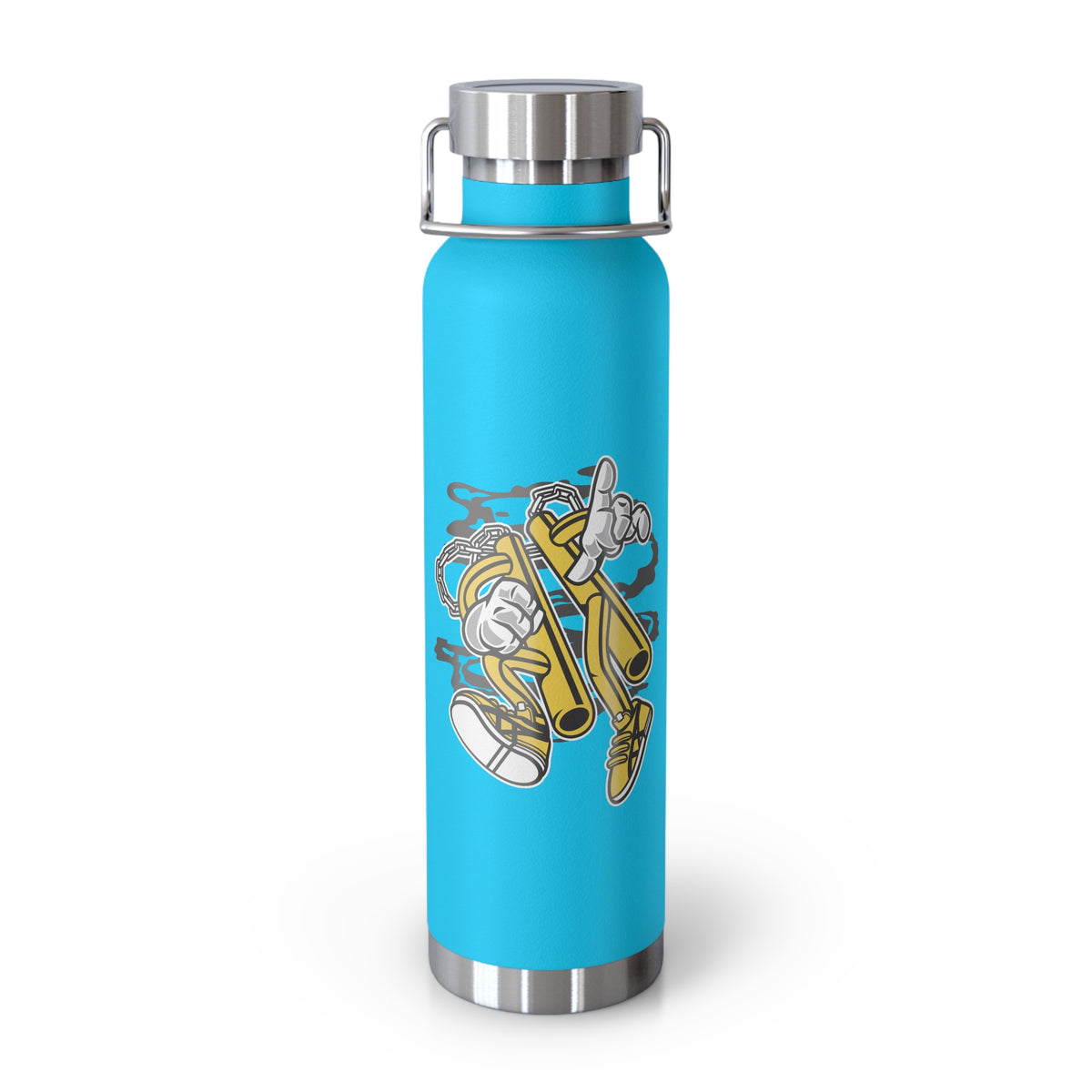 22oz Copper Insulated Water Bottle with Cartoon Design - CV19