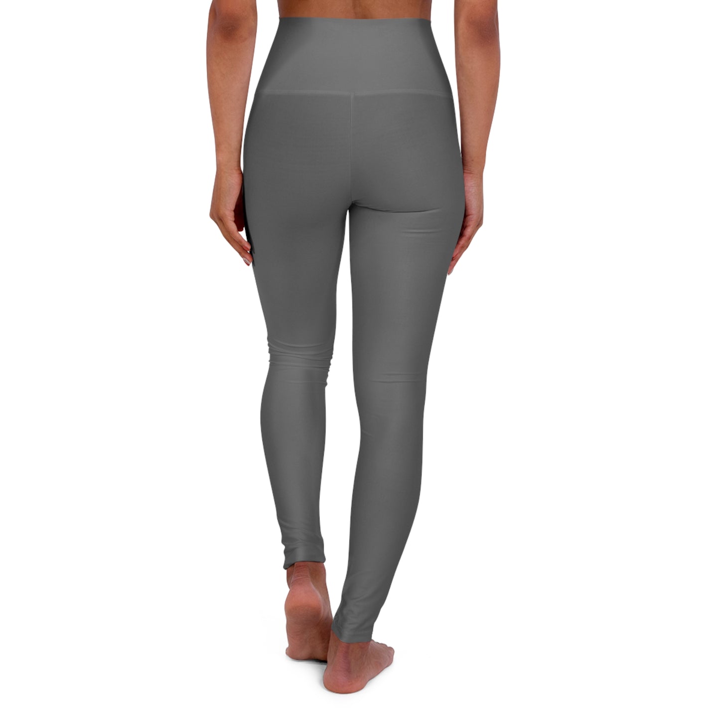 Dim Grey Color High-Waist Yoga Leggings Women's Seamless Poly-Span Stretchy Pants XS-2XL