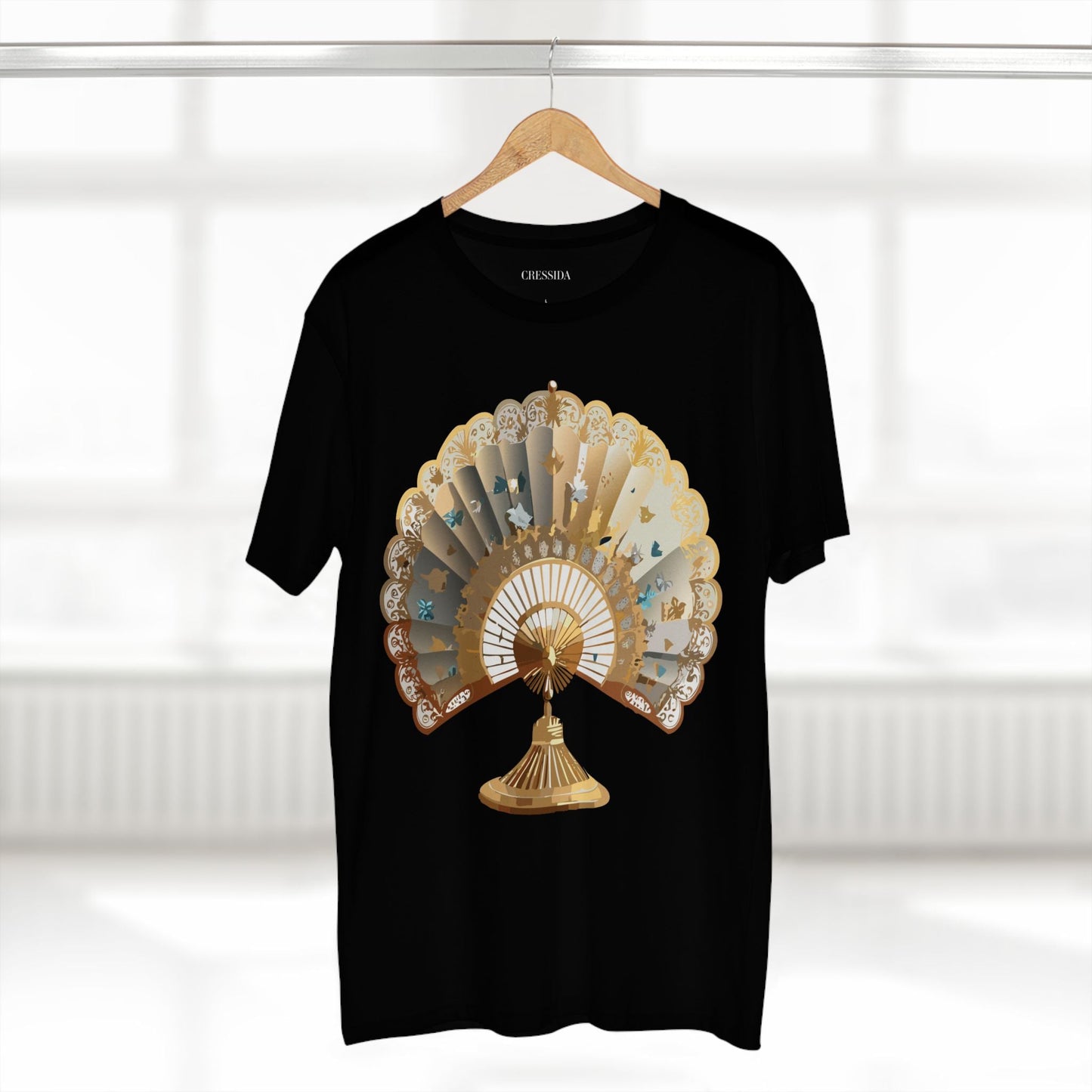 Antique Fan Graphic Design T-Shirt Unisex 100 Cotton Floral Carnival Artwork Tee 22