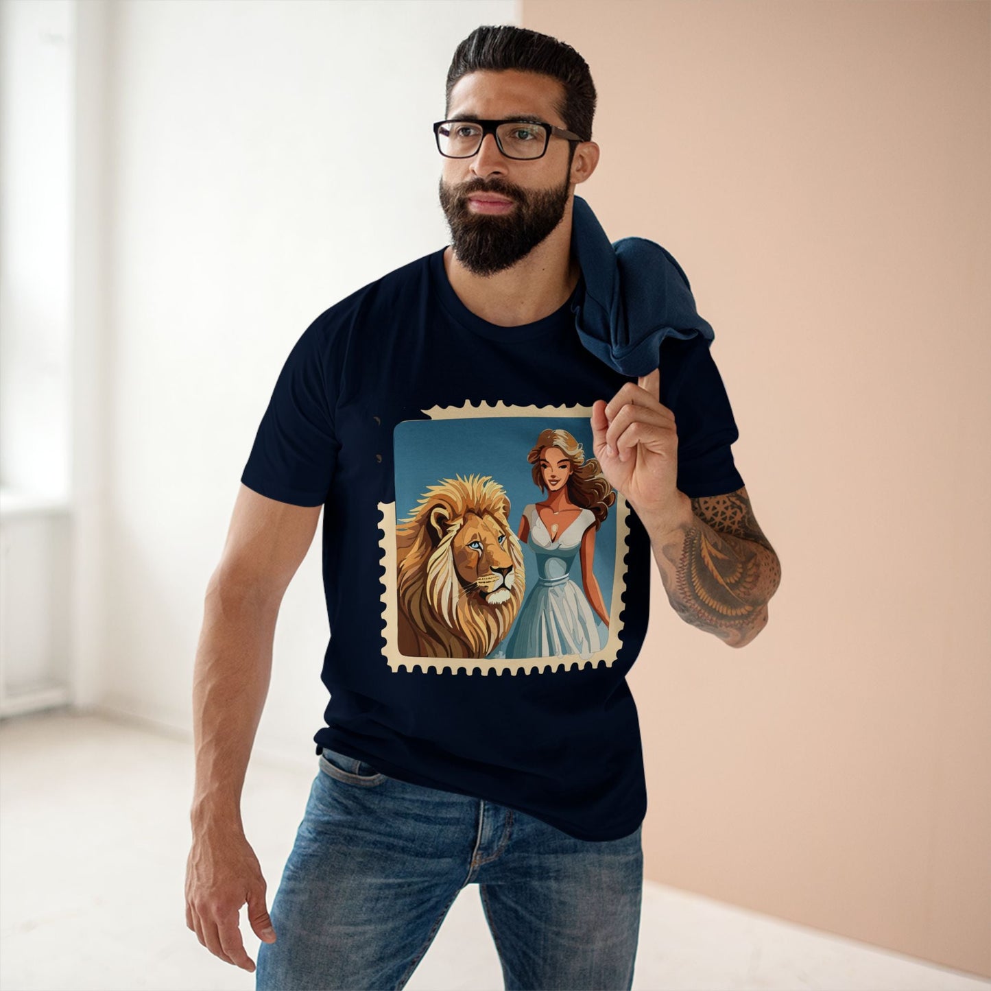 Postage Stamp Shirt Unisex Premium Cotton Tee With Original Art Design Retro2Nova PS54