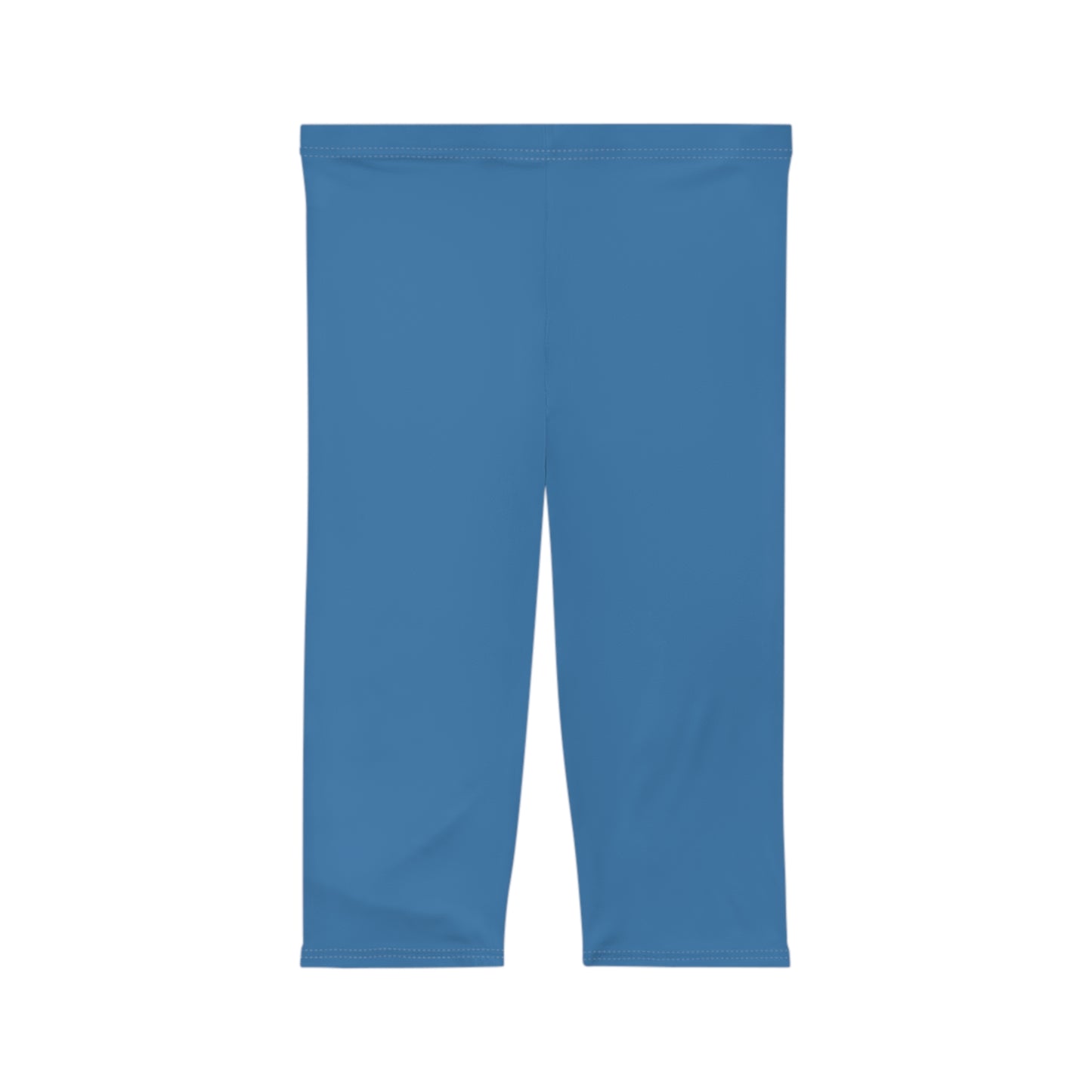 Steel Blue Color Women's Brushed Suede Poly Span Casual Capri Leggings XS-2XL