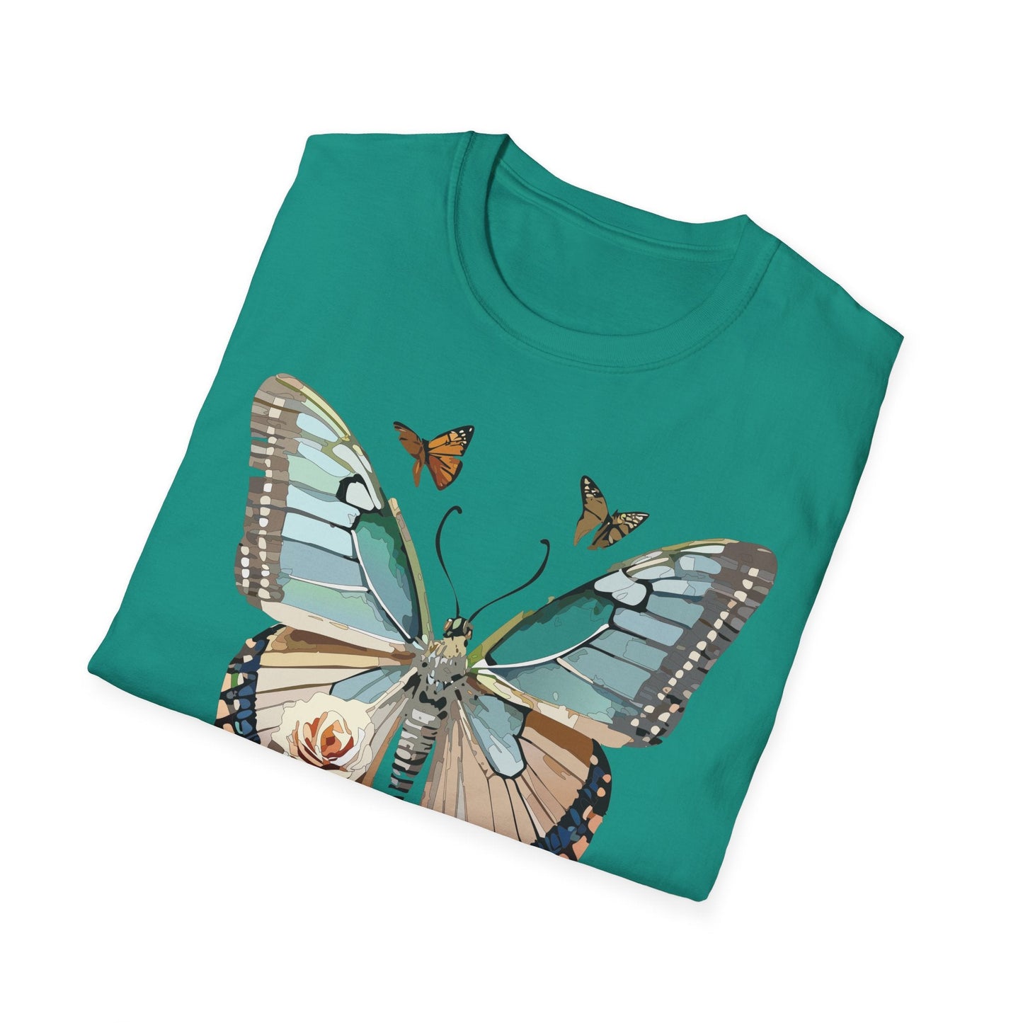 Butterfly Shirt Unisex T Shirt Monarch Print Softstyle Premium Gildan 64000 Cotton Tee