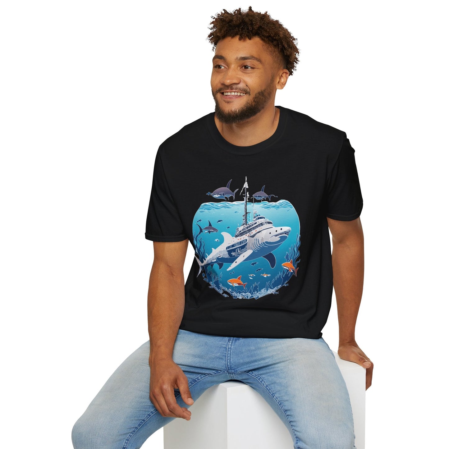 Ocean Tee Shirt Unisex Softstyle 64000 Ring Spun Cotton Art Design Tee For Everyday Comfort
