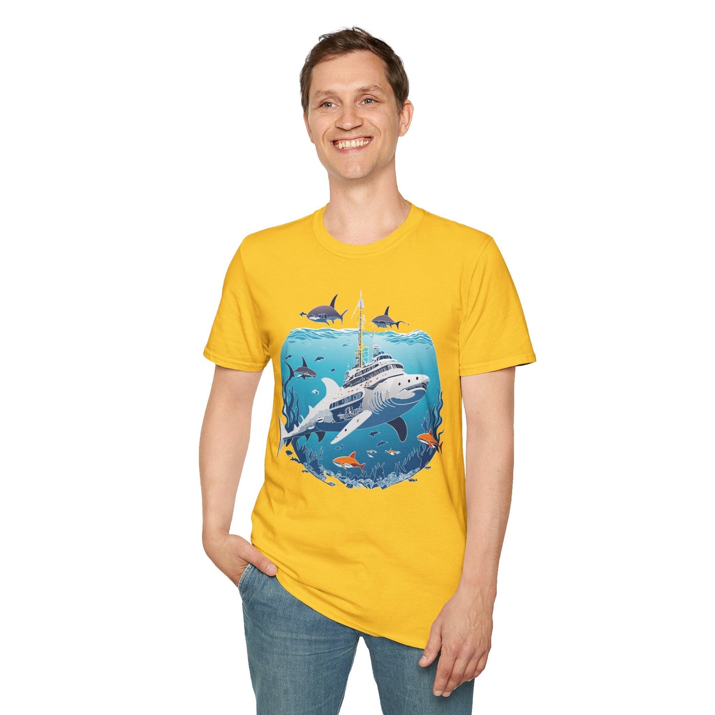 Ocean Graphic Unisex Softstyle Cotton Tee 6