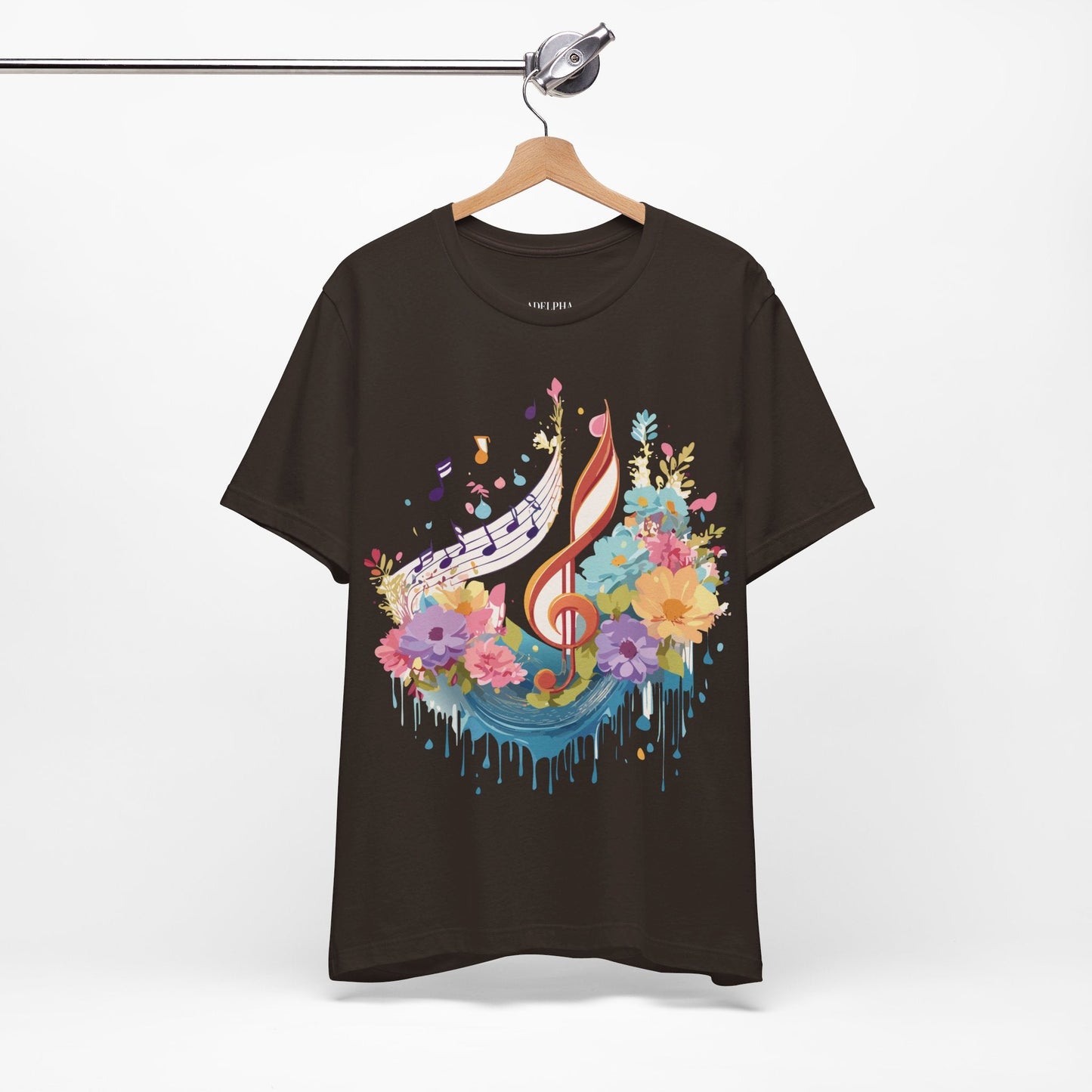 Music Graphic Unisex 100 Cotton Vintage Art with Musical Elements Tee 106