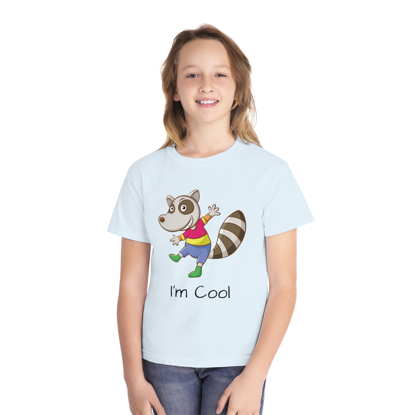 Youth Tee Shirt with Cool Raccoon