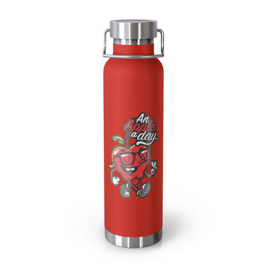 22oz Copper Insulated Water Bottle with Cartoon Design - CV81