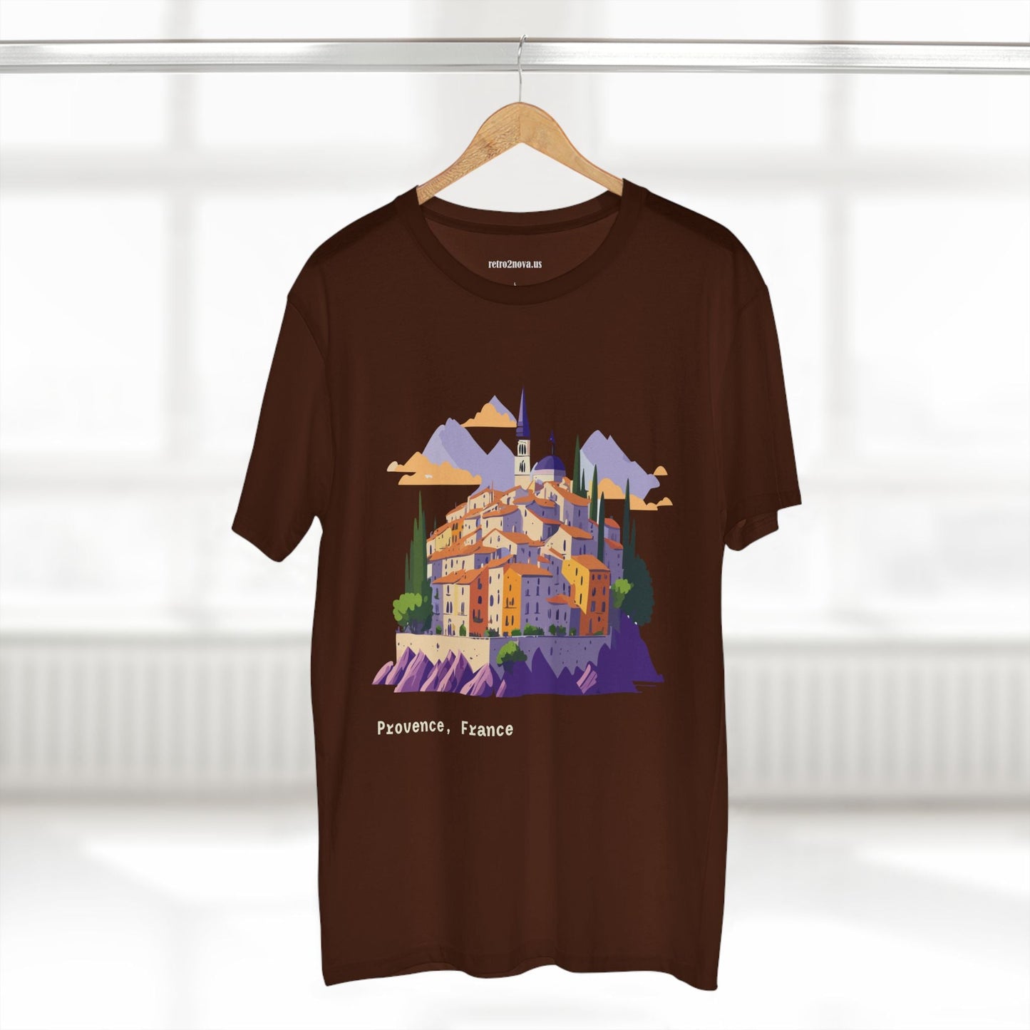 Provence Travel Shirt Unisex Premium Cotton Tee With Original Art By Retro2Nova TT66