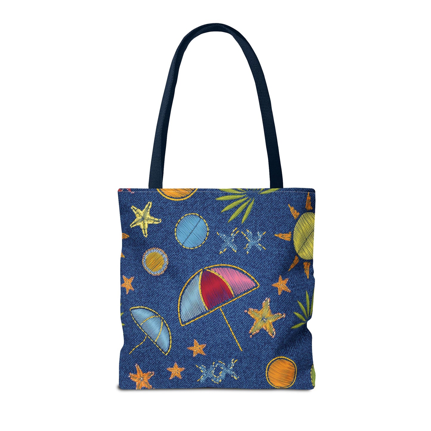 Denim Fabric Imitation Print Unisex Canvas Bag Poly Spun 3 Sizes Tote Bag 182-11