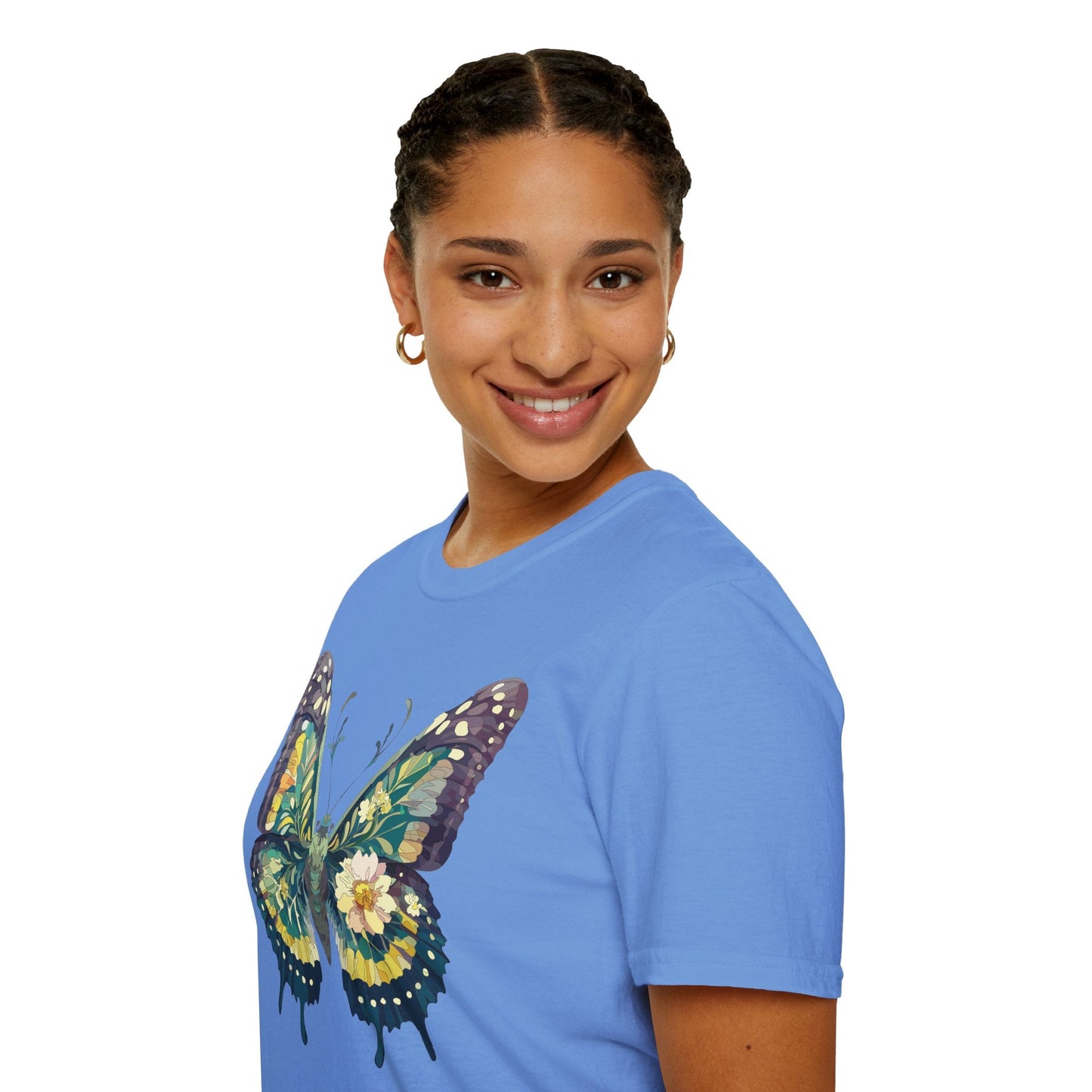 Butterfly Shirt Unisex Monarch Print T Shirt Gildan Softstyle 64000 Lightweight Tee