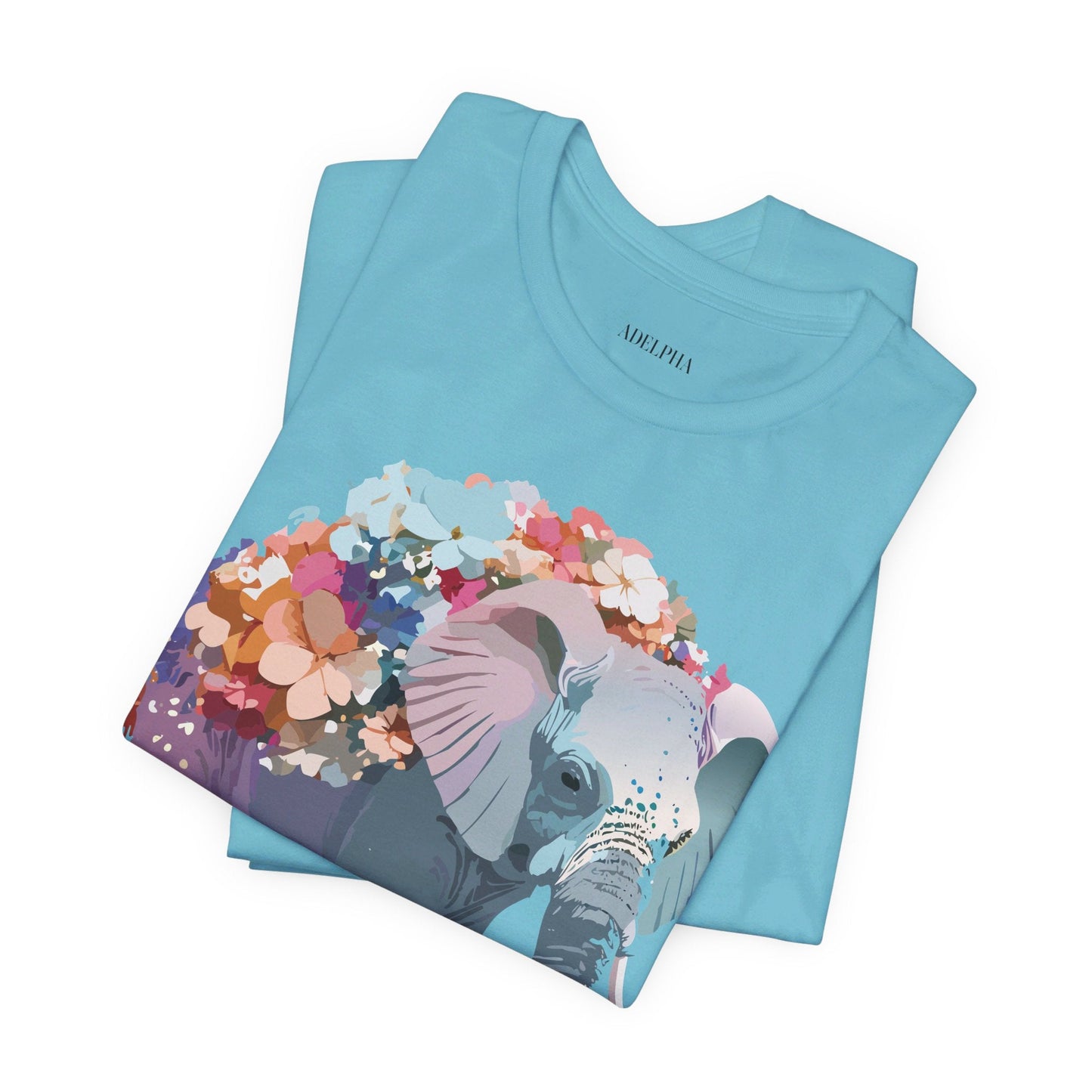 Adelpha Elephant Graphic Tee Unisex Short Sleeve Vintage Inspired Art Design Collection