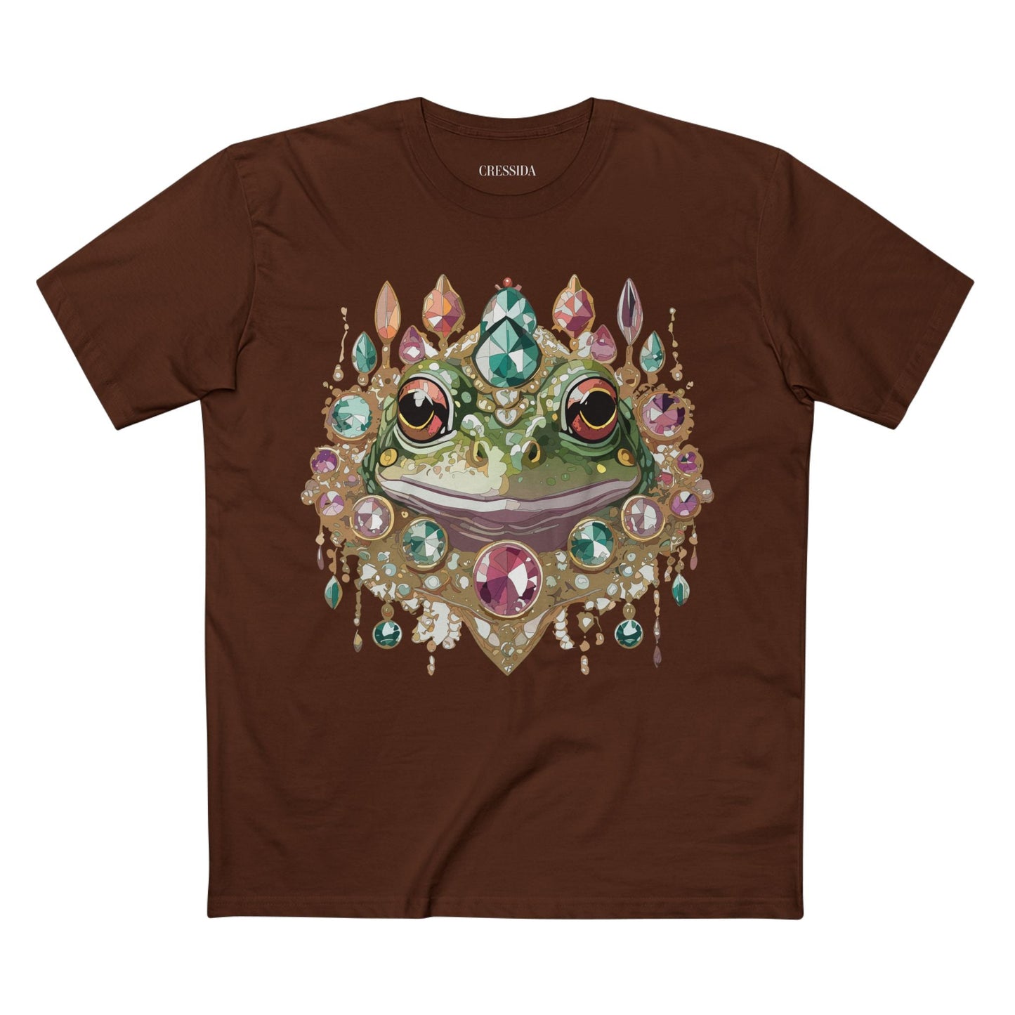 Frog Graphic Unisex 100 Cotton Tee With Unique Animal Golden Medallion Art Design 62