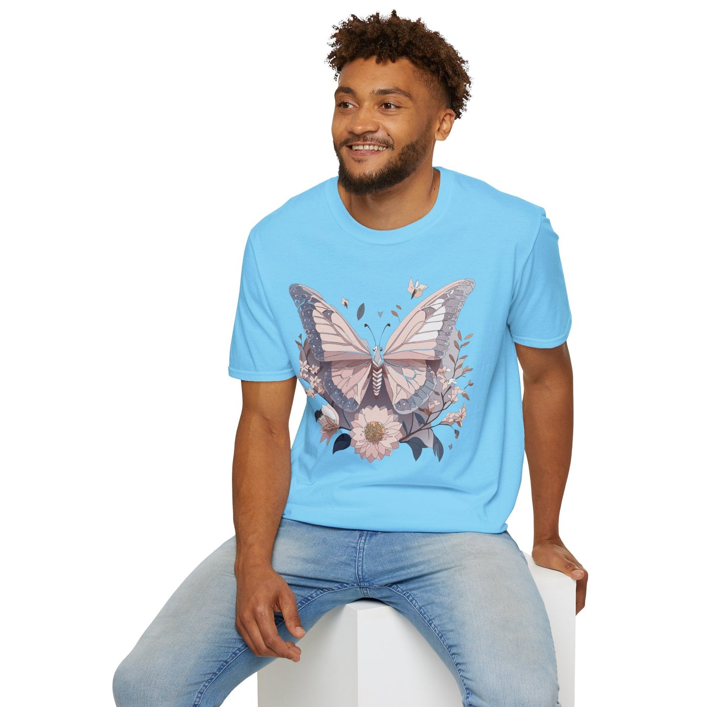 Butterfly Shirt Unisex Gildan Softstyle 64000 Monarch Butterfly Tee 100 Percent Ring Spun Cotton