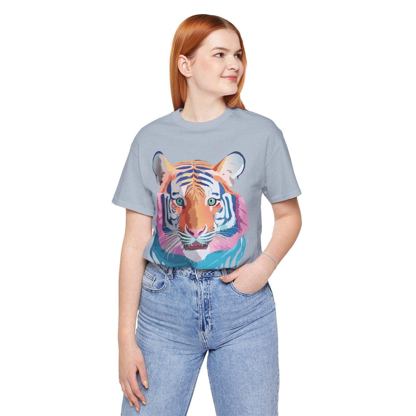 Tiger Shirt Graphic Tee Unisex Jersey Short Sleeve Art Design By Adelpha Vintage Inspired Artwork