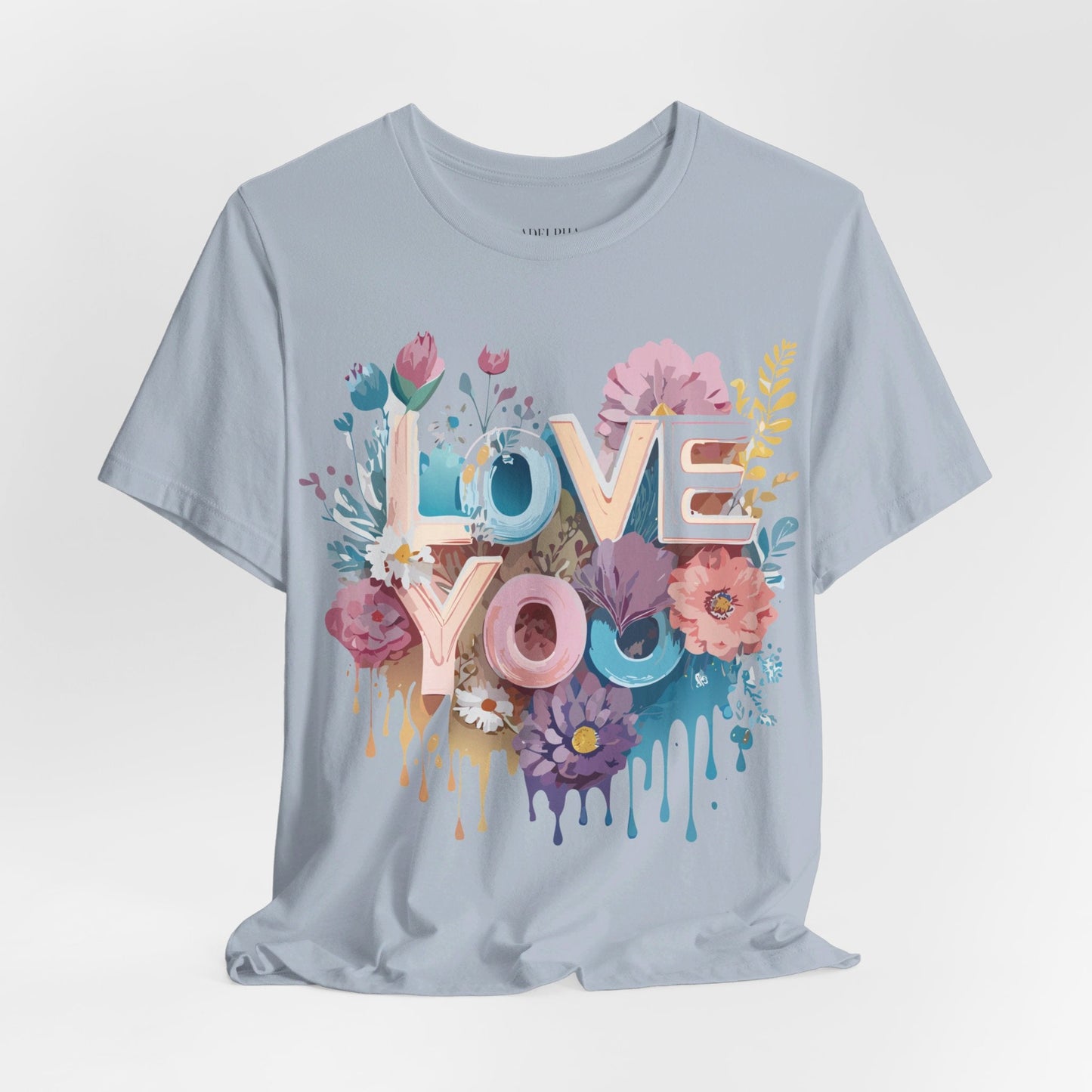 Valentine Day Graphic Unisex 100 Cotton Vintage Artwork with Love and Flower Design Tee 37