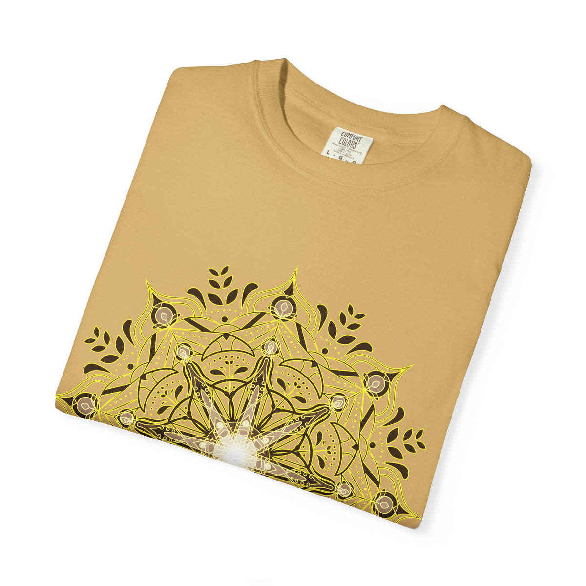 Unisex Garment Dyed Cotton T-Shirt with Mandala Graphic Design