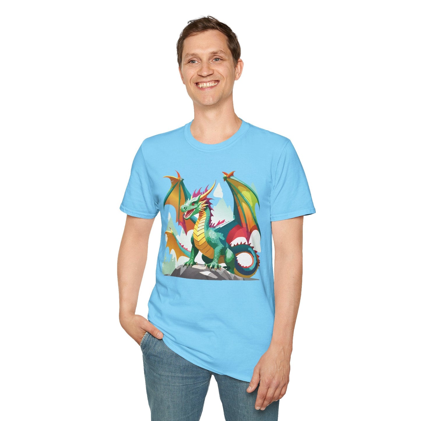 Dragon Graphic Unisex Cotton Softstyle Art Design Tee With Animals 2
