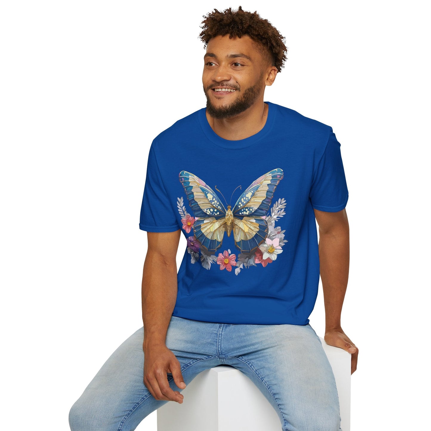 Butterfly Unisex Short Sleeve Tee Shirt Gildan Softstyle 64000 Monarch Design Graphic Tee