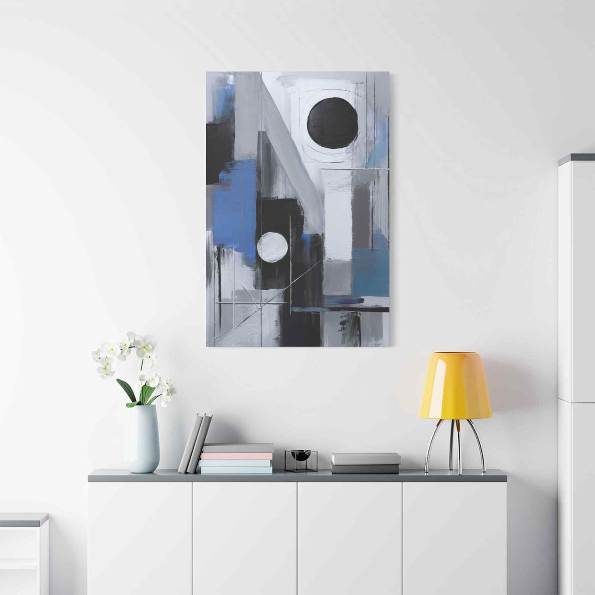 Blue Abstract Painting Print Canvas 20x24,20x30,24x30, 24x32,24x36,30x40, 32x48,36x48,40x60 Pine-Wood Inner Frame ABS-27