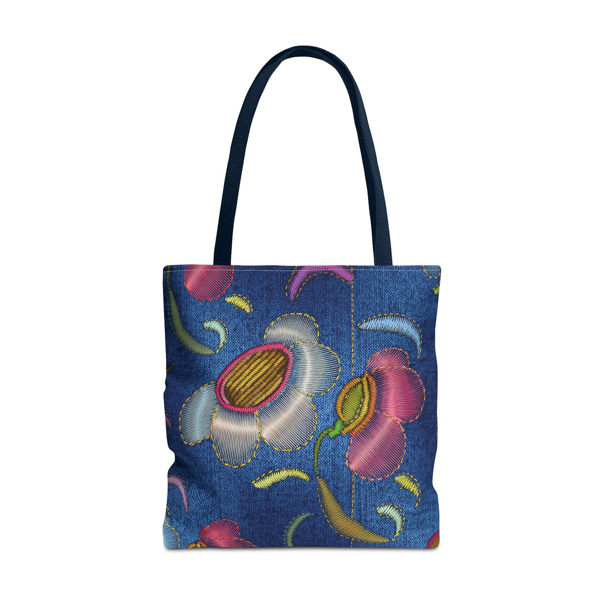 Denim Fabric Imitation Print Unisex Canvas Bag Poly Spun 3 Sizes Tote Bag 159-7