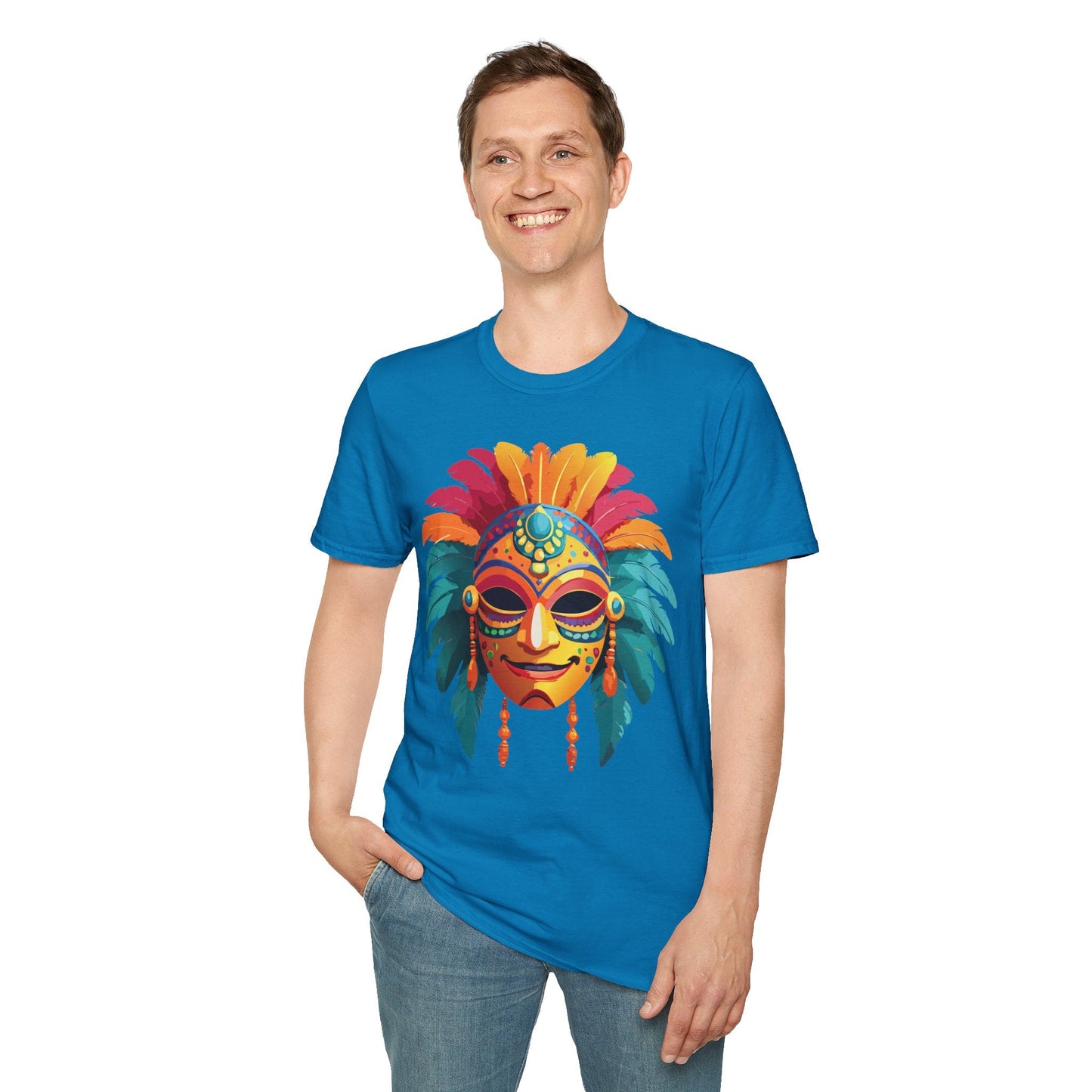 Mask Graphic Unisex Cotton Masquerade Design Artwork Tee 5