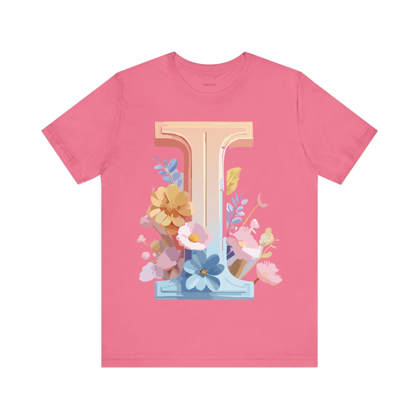 Vintage Inspired Letter I Shirt Unisex Graphic Tee Short Sleeve by Adelpha Premium
