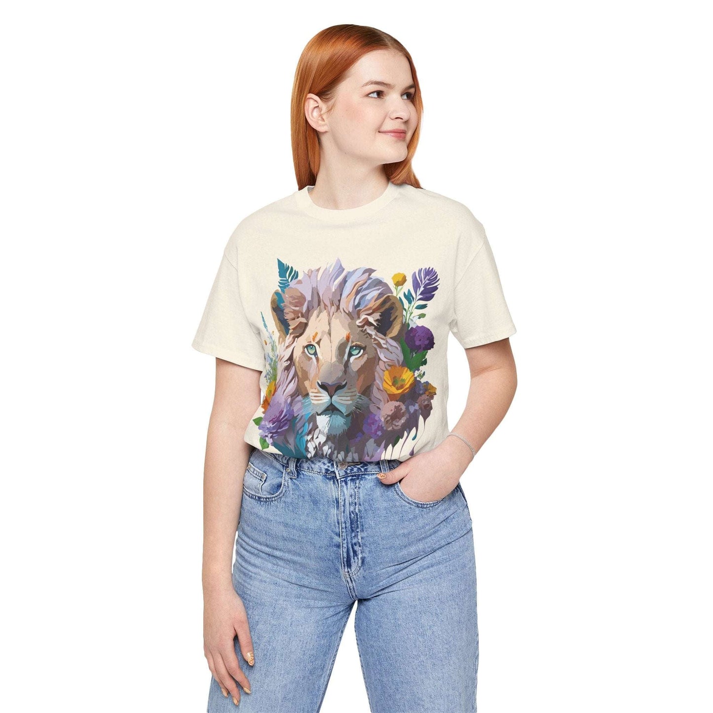 Lion Graphic Unisex 100 Cotton Vintage Animal Artwork Tee 3