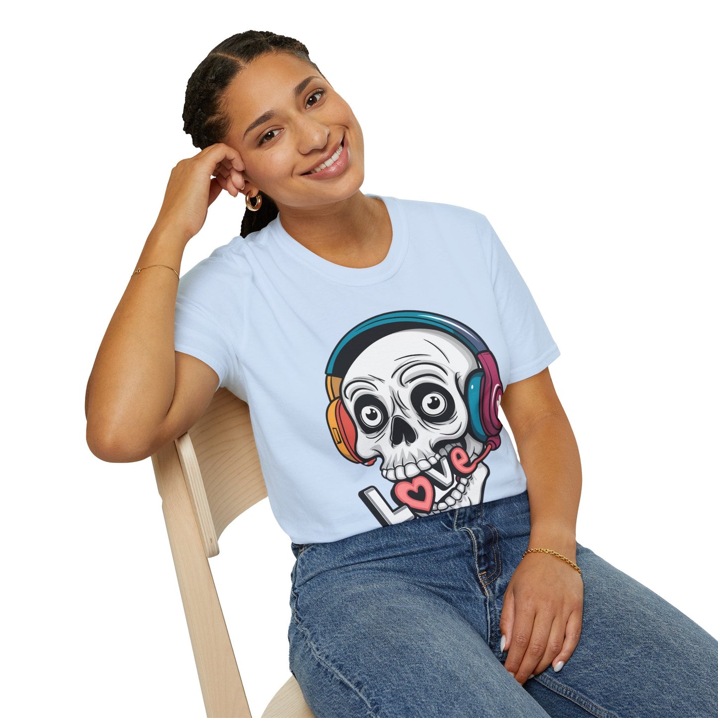 Skull Tee Shirt Unisex Skeleton Shirt With Skull Artwork Gildan Softstyle Cotton Tee