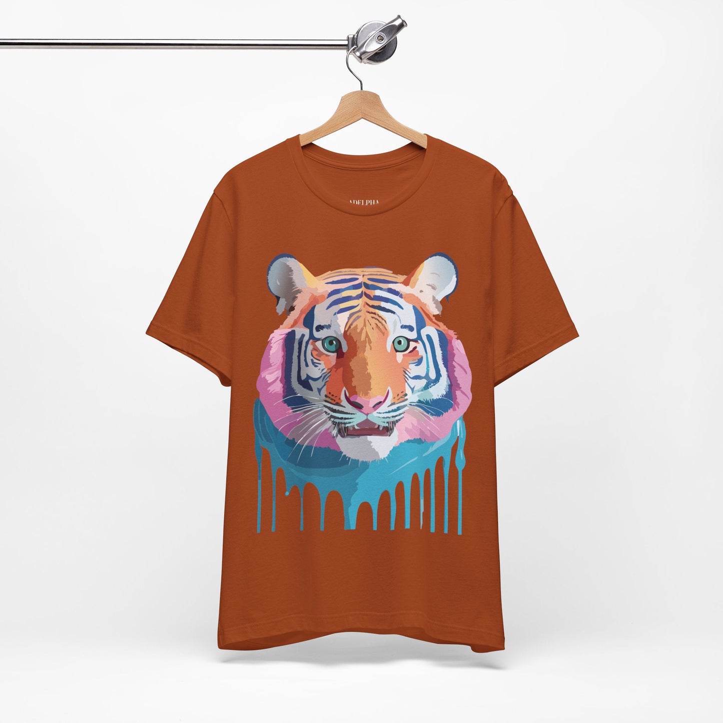 Tiger Graphic Unisex 100 Cotton Vintage Art with Animal Tee 17