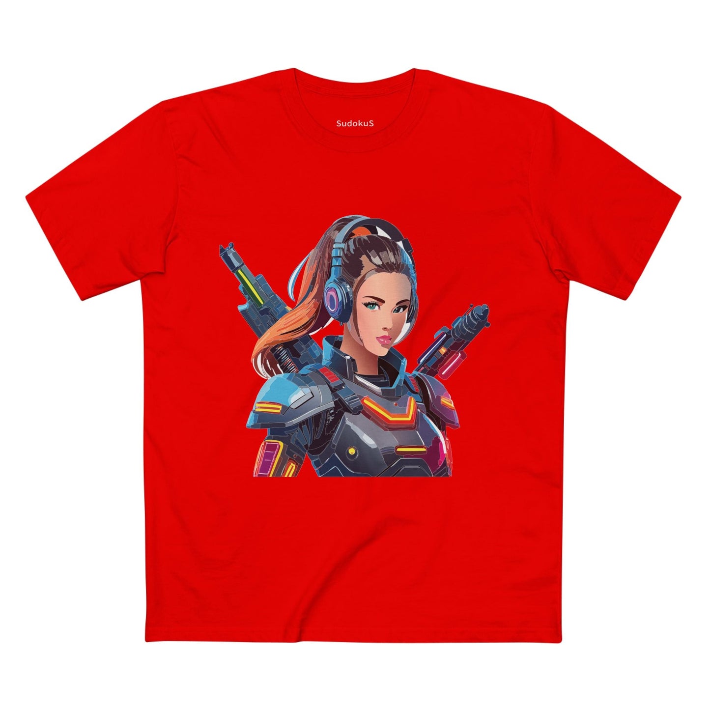 Army-woman Graphic Unisex 100 Cotton Staple Tee 13