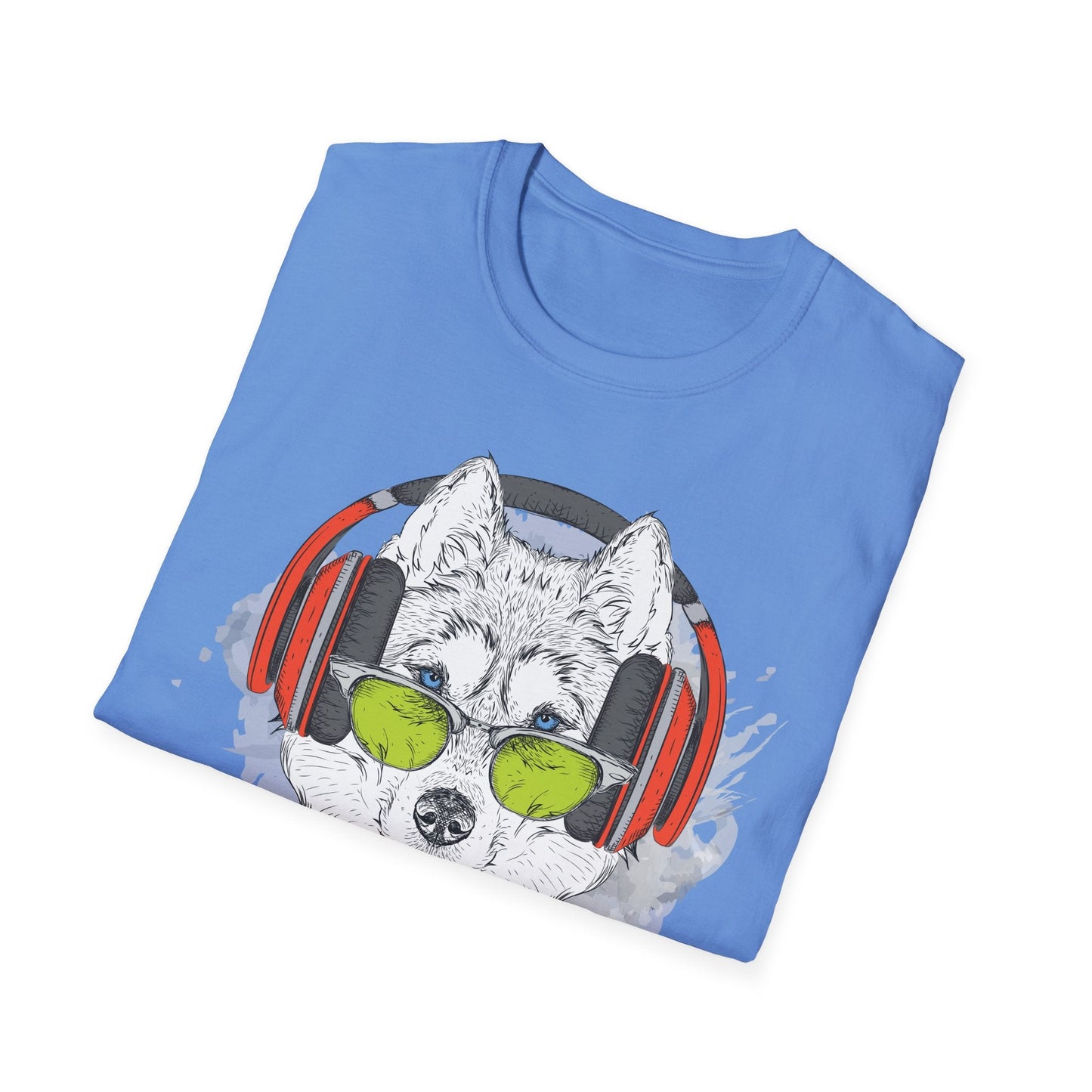 I Love Music Animals Shirt With Headphones Unisex Softstyle Tee Premium Comfort Short Sleeve