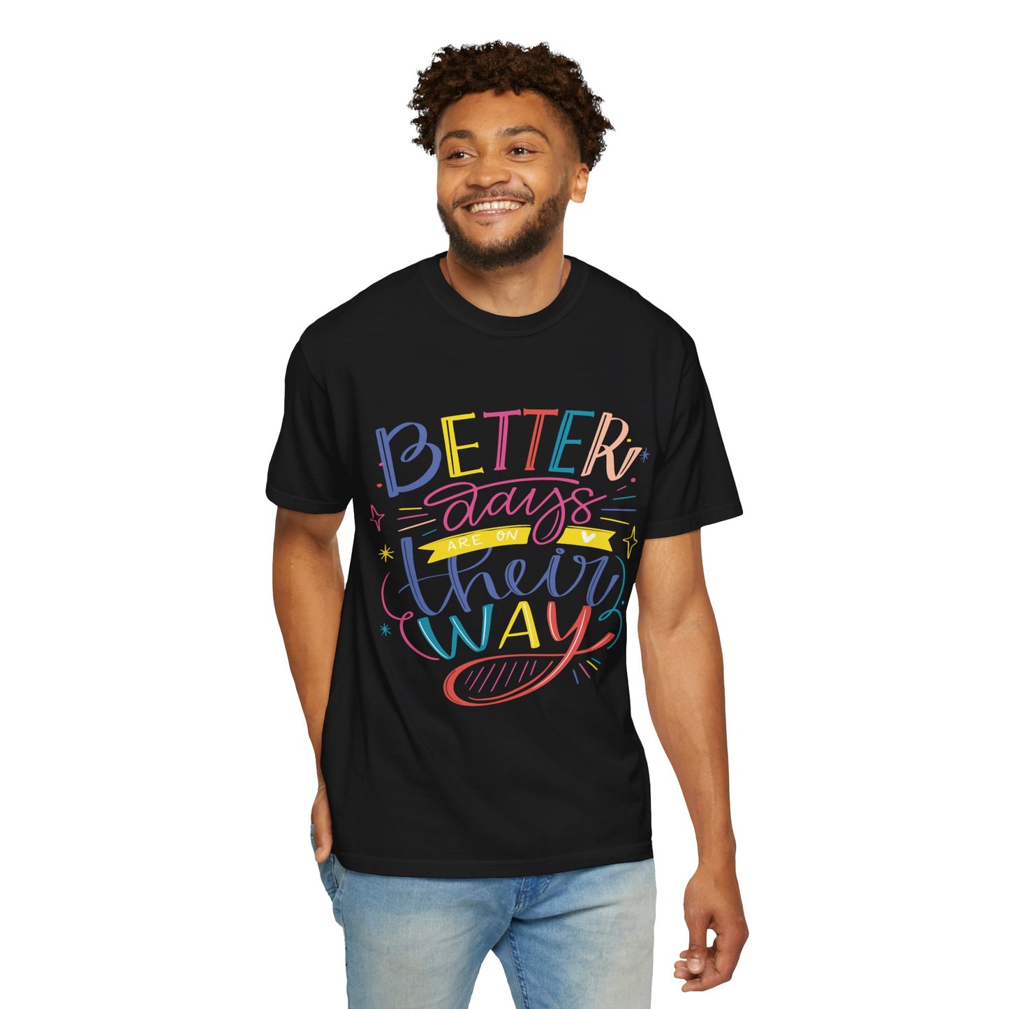 Unisex T-shirt with art design with positive quotes print