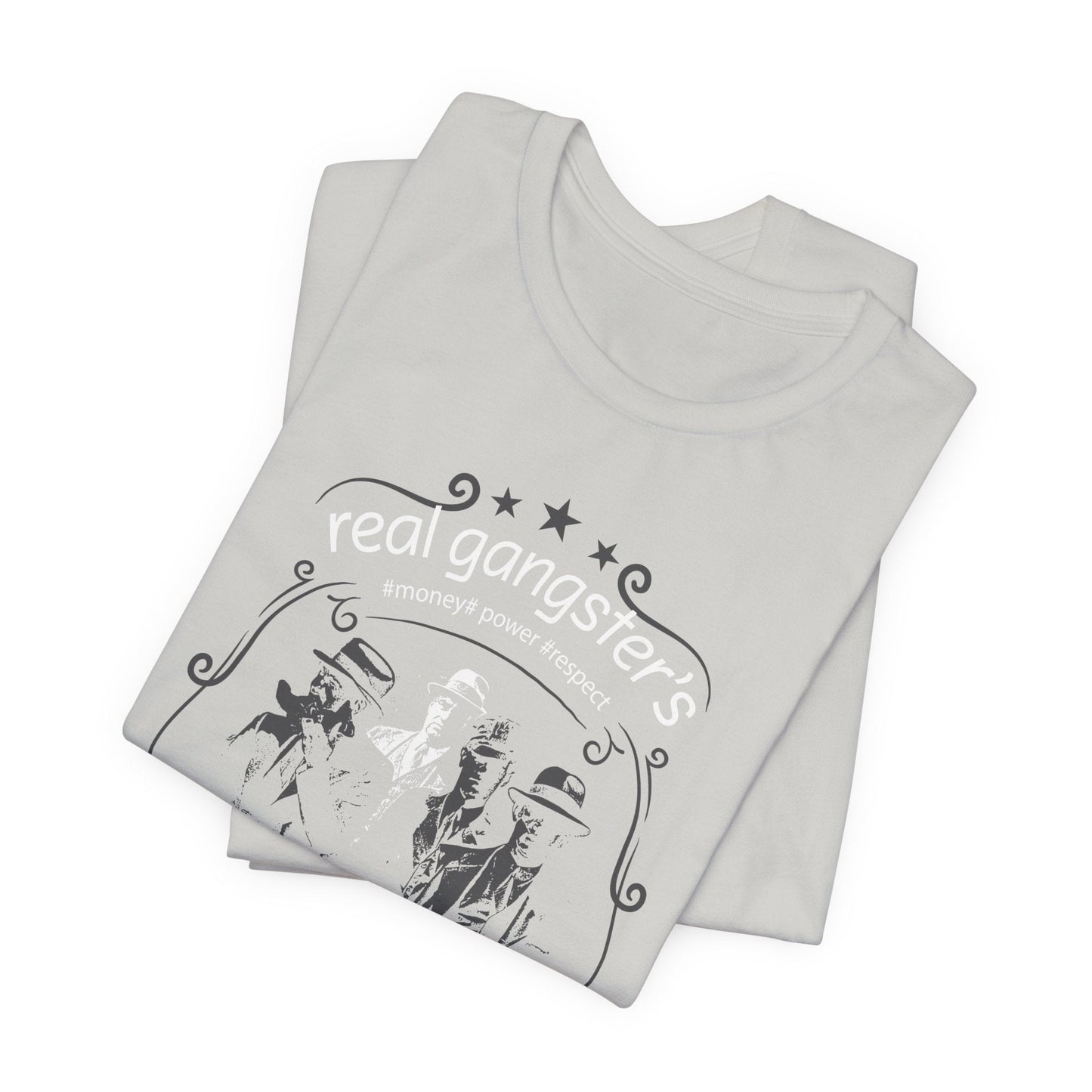 Real Gangsters Don't Die T-Shirt Vintage Outlaw Illustration Retro Biker Tee A-3