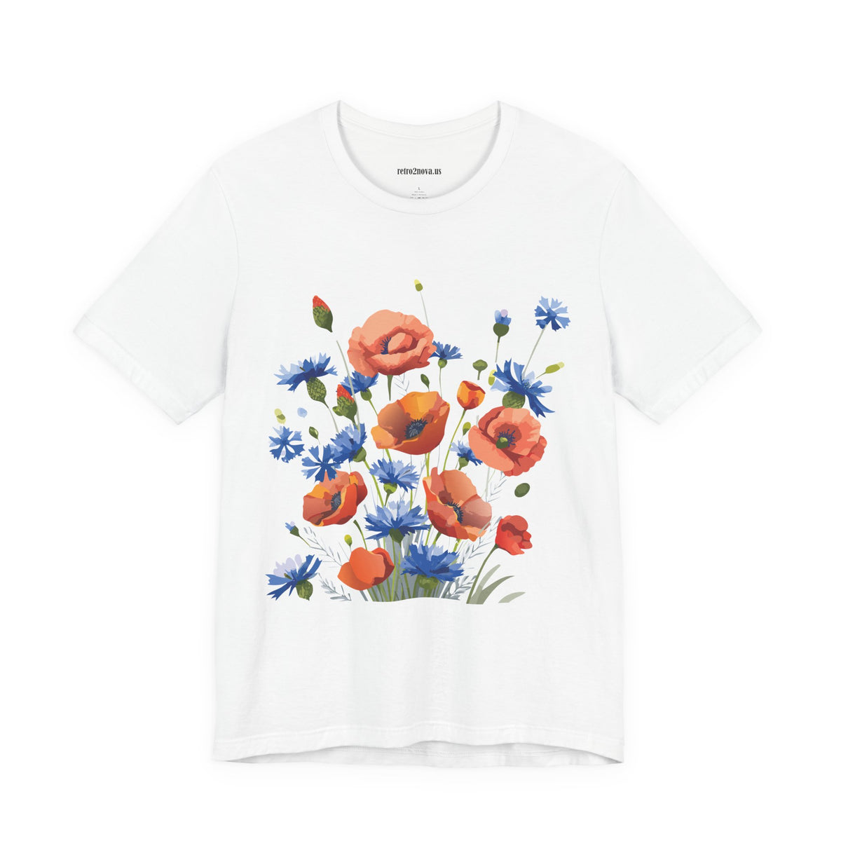 Floral Graphic Unisex Cotton Bella+Canvas Tee with Flowers Design ab8