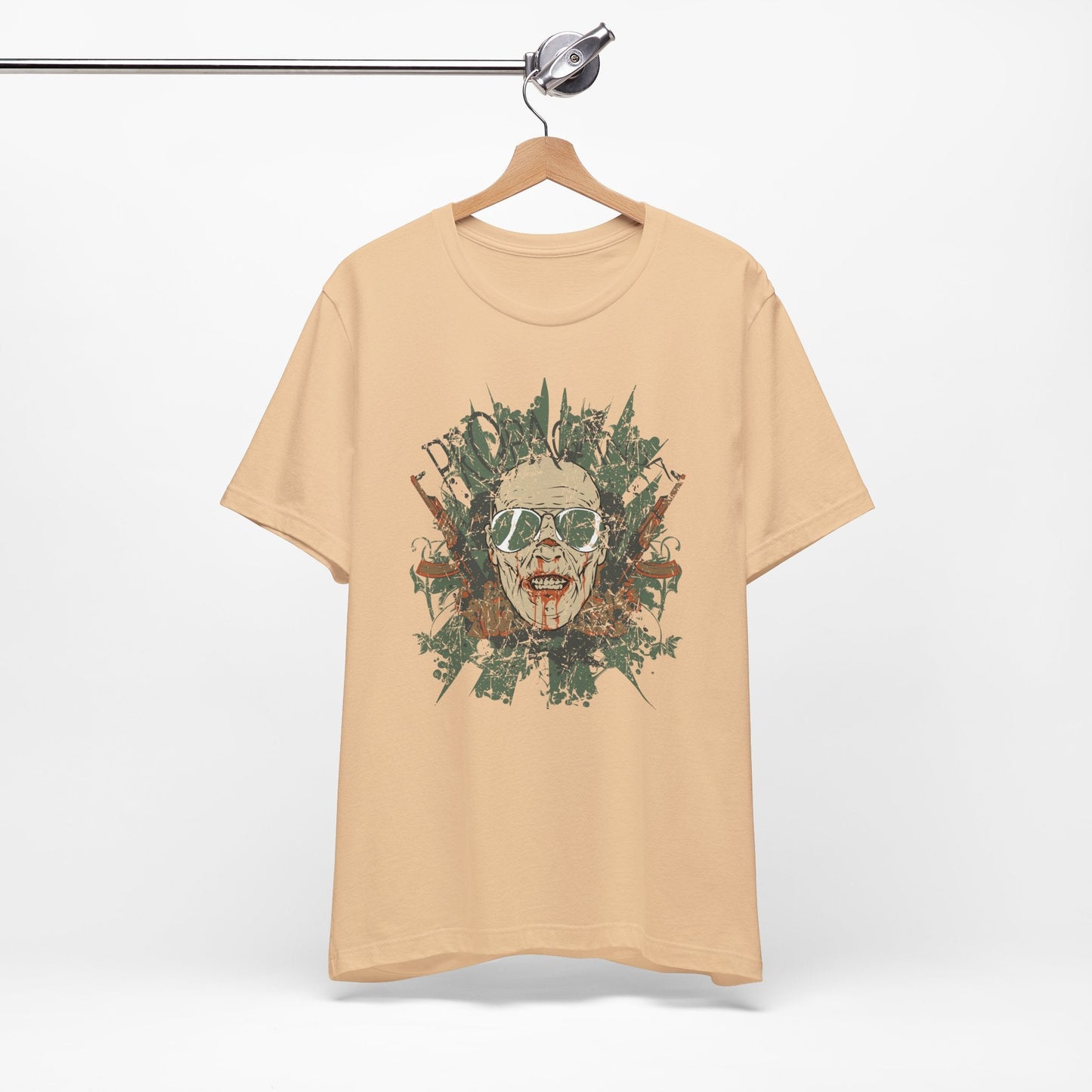 Retro Skull Floral Graphic Design Unisex Cotton T-Shirt G-2