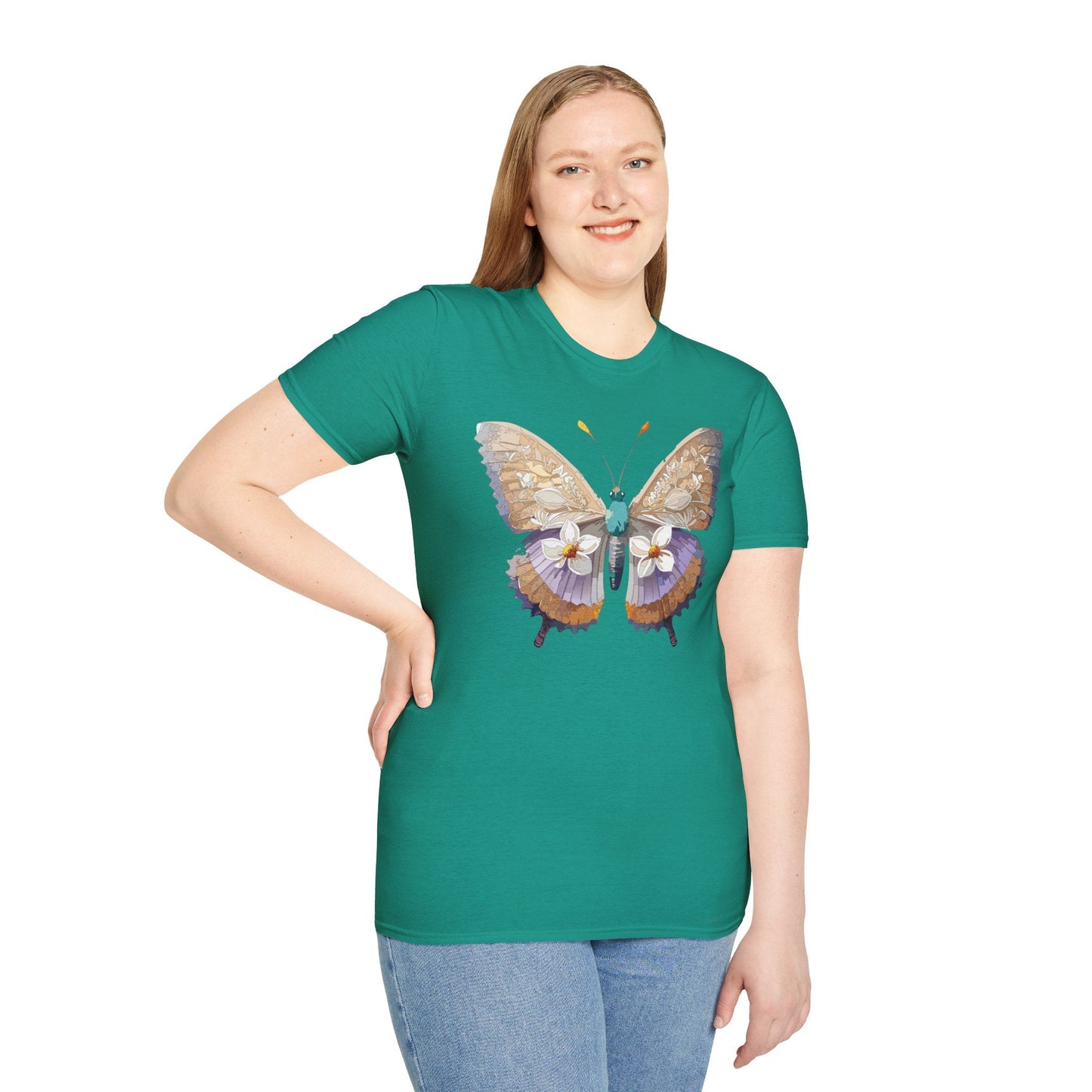 Butterfly Shirt Unisex T Shirt With Monarch Design Softstyle Gildan 64000 100 Percent Cotton Tee